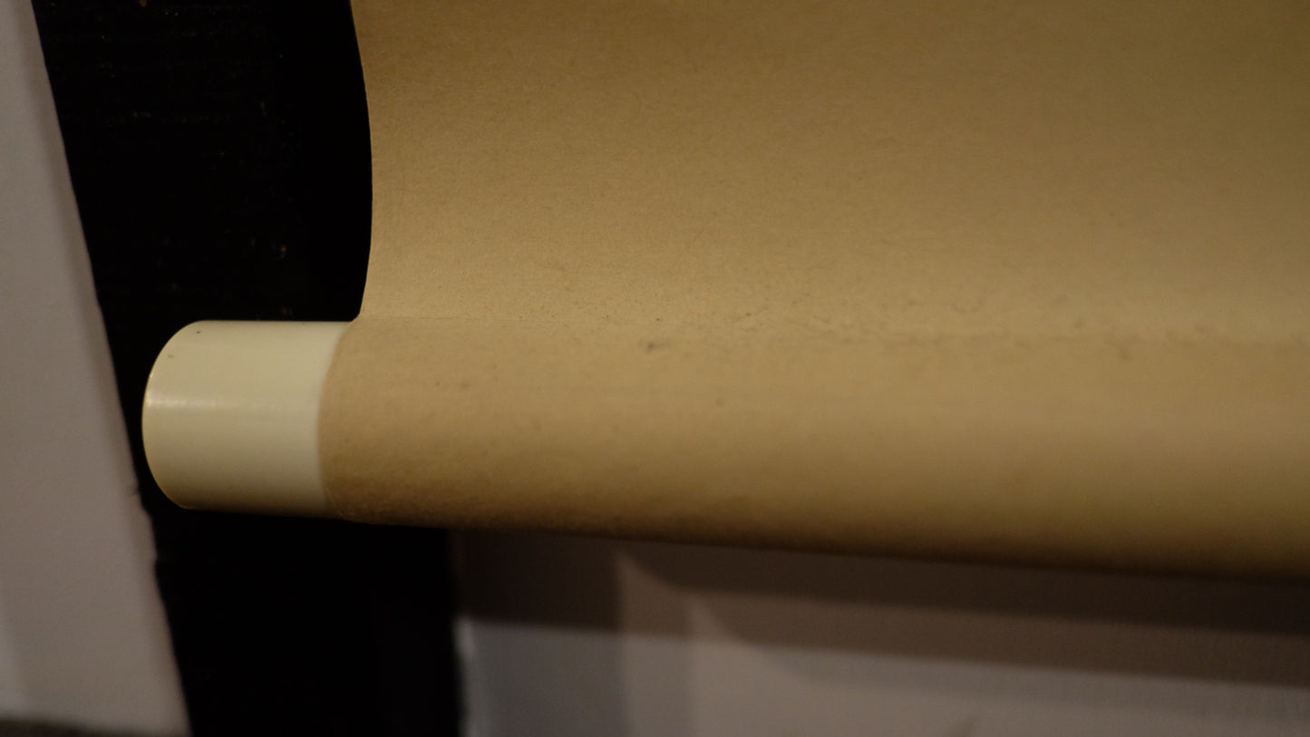 Vintage Japanese Zen Calligraphy Scroll, Bold Sumi Ink Kanji Kakejiku, Wabi Sabi Minimalist Wall Art