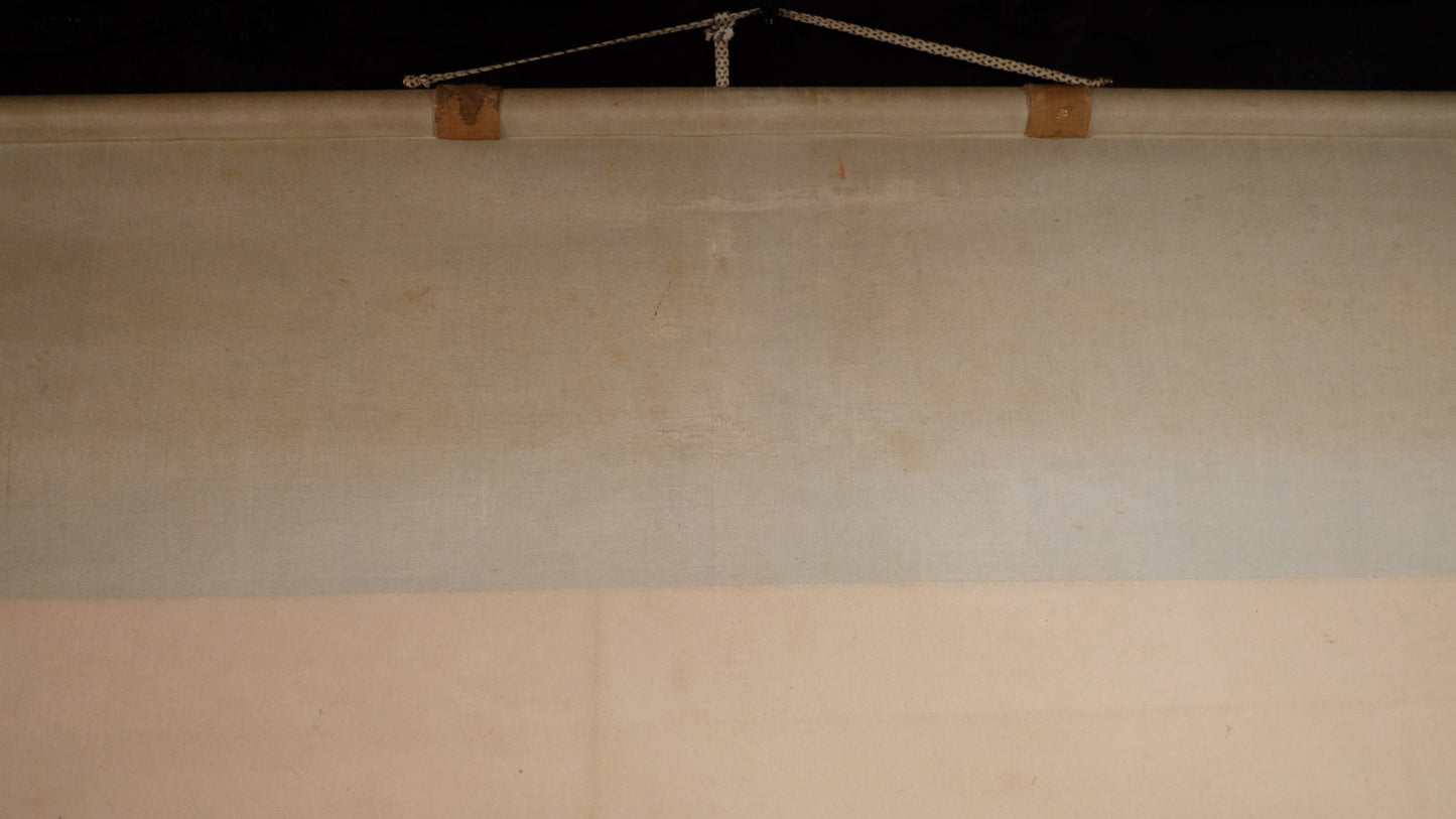 Antique Japanese Shakyamuni & 16 Arhats Scroll | Shaka Triad Jūroku Rakan Kakejiku | Edo–Meiji Buddhist Art