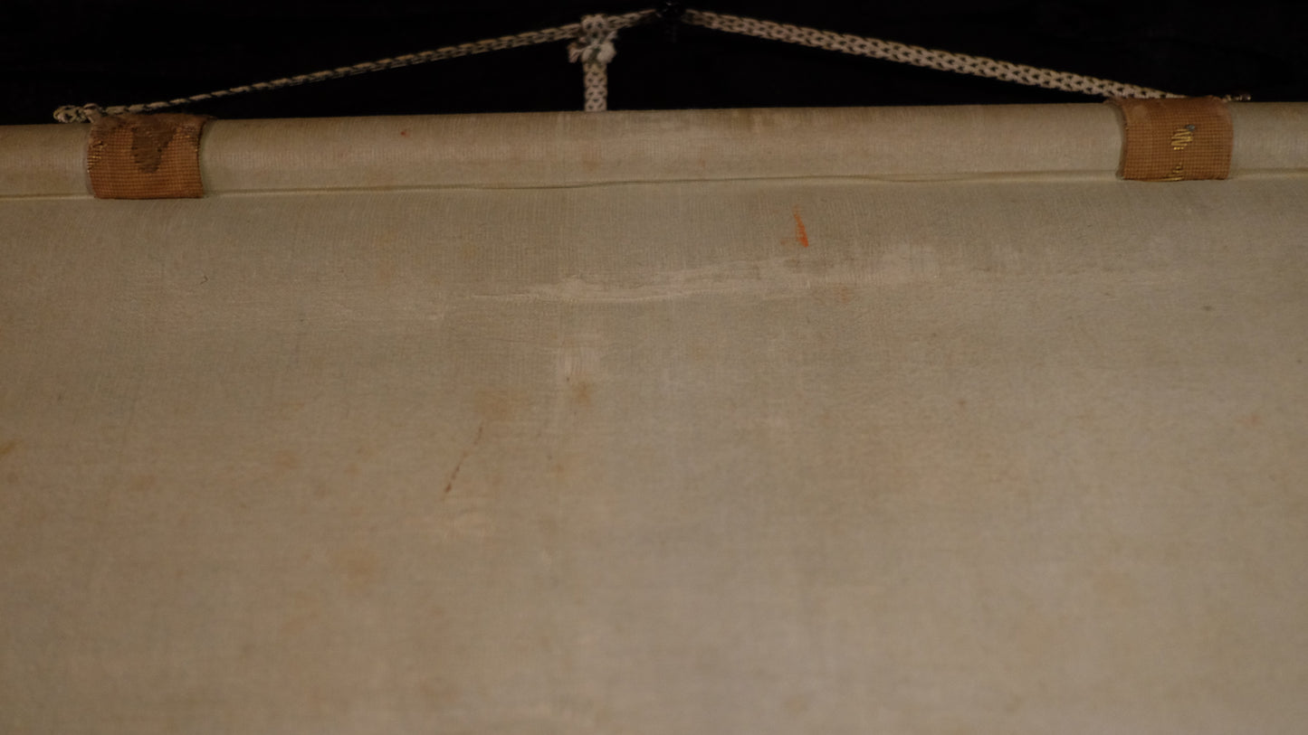 Antique Japanese Shakyamuni & 16 Arhats Scroll | Shaka Triad Jūroku Rakan Kakejiku | Edo–Meiji Buddhist Art