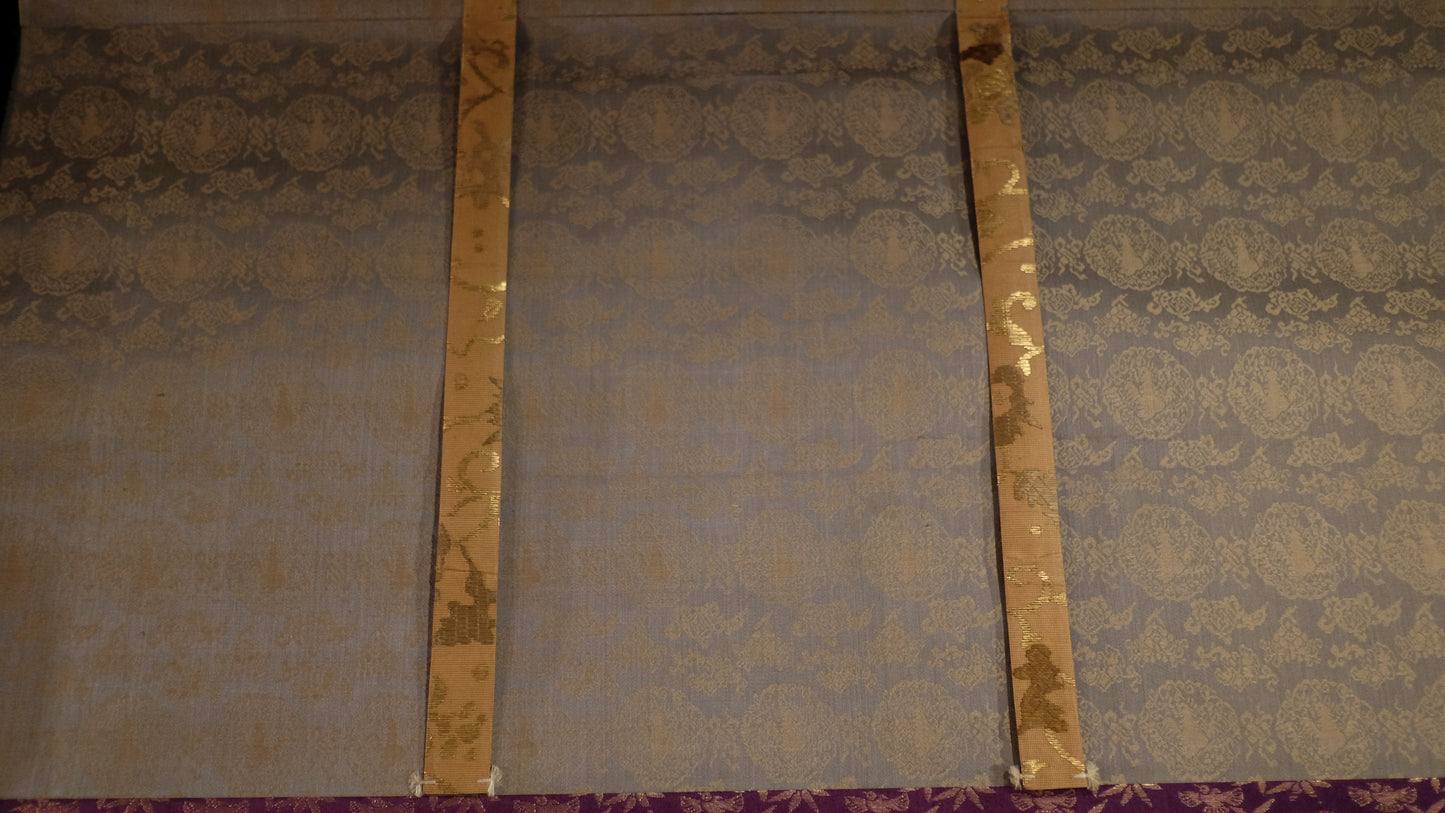 Antique Japanese Shakyamuni & 16 Arhats Scroll | Shaka Triad Jūroku Rakan Kakejiku | Edo–Meiji Buddhist Art