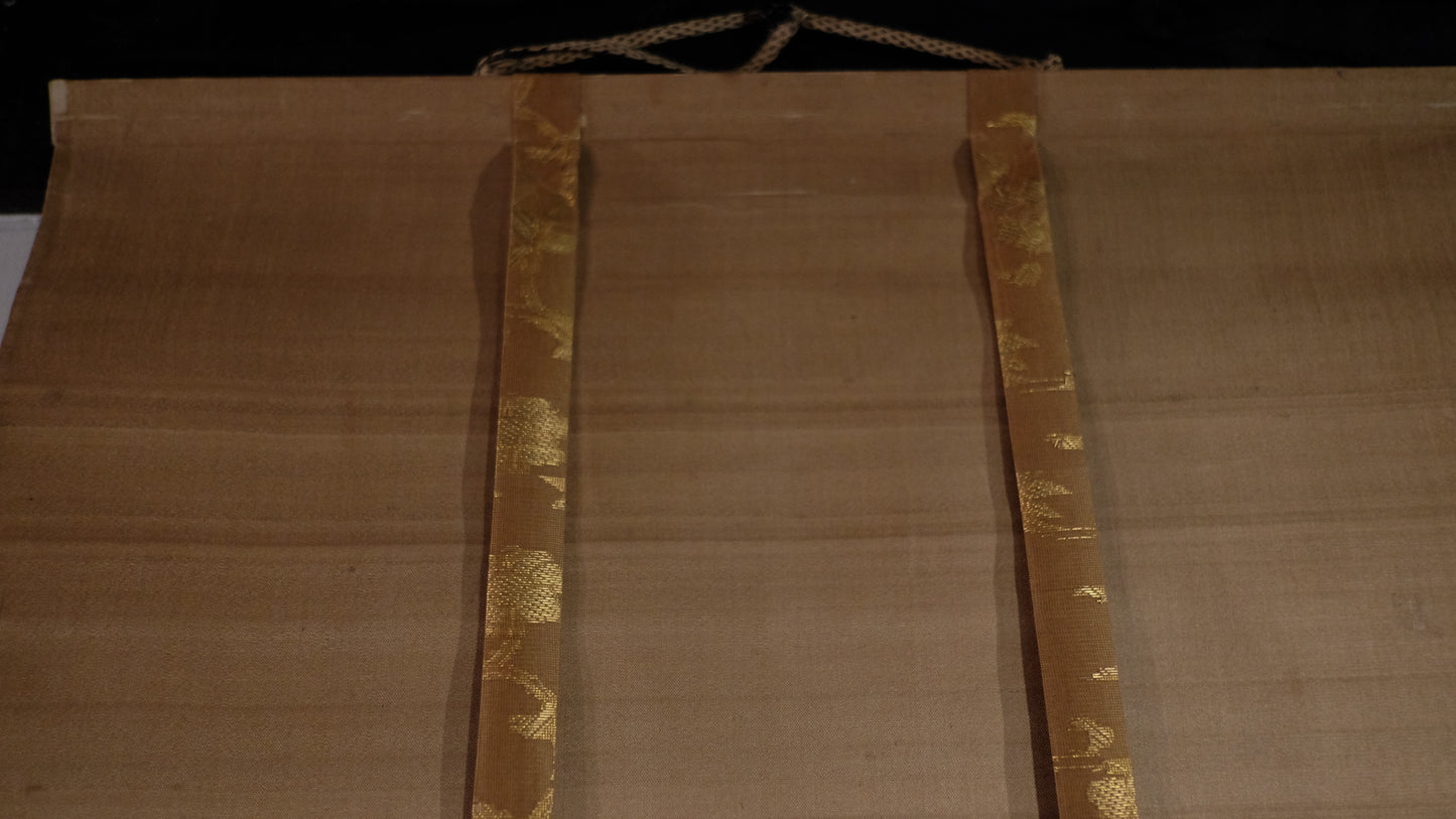 Attributed Kano Sasshin Edo Rakan Scroll, Japanese Arhat Buddhist Painting, Signed Kakejiku Zen Monk Art