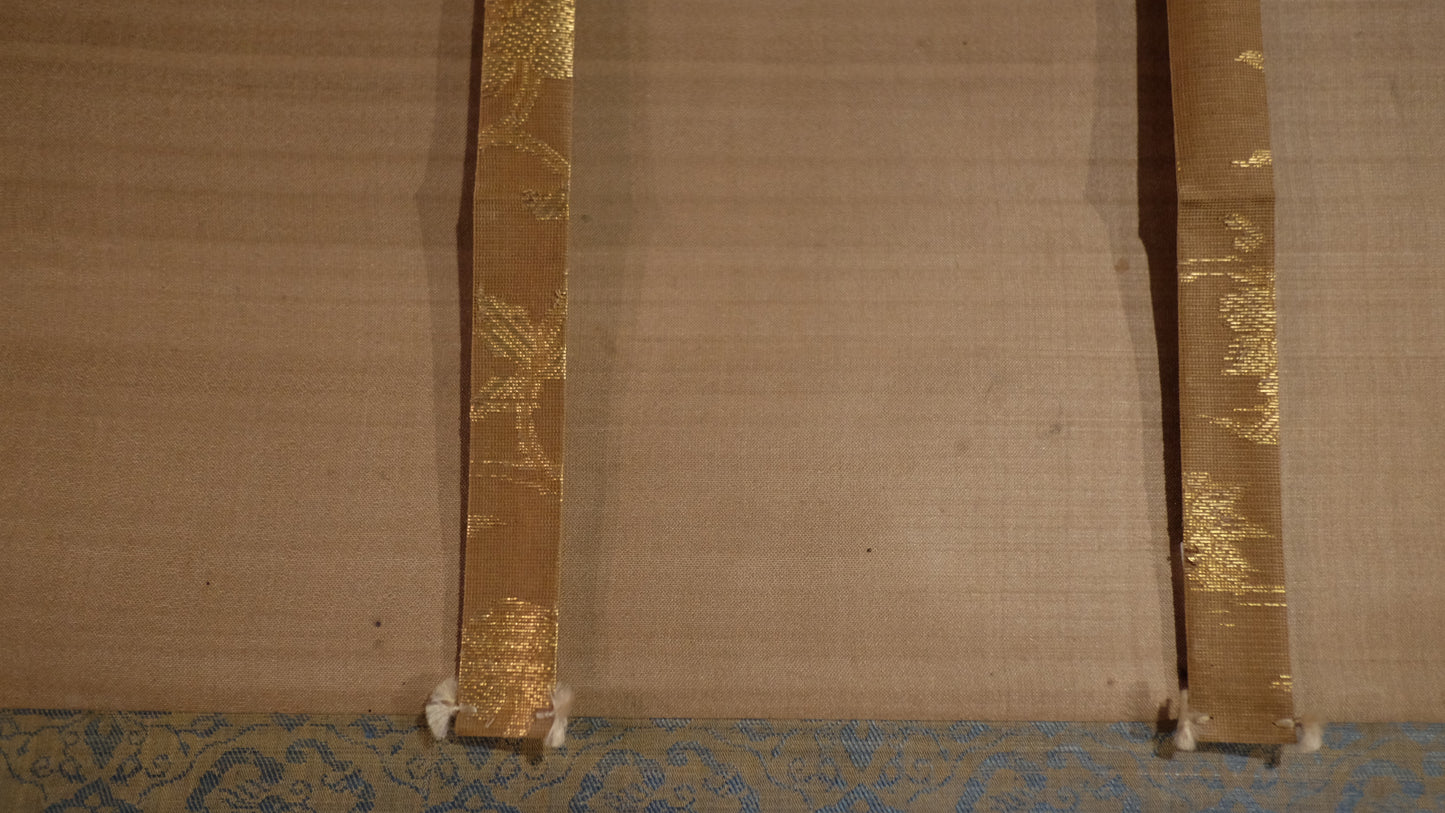 Attributed Kano Sasshin Edo Rakan Scroll, Japanese Arhat Buddhist Painting, Signed Kakejiku Zen Monk Art