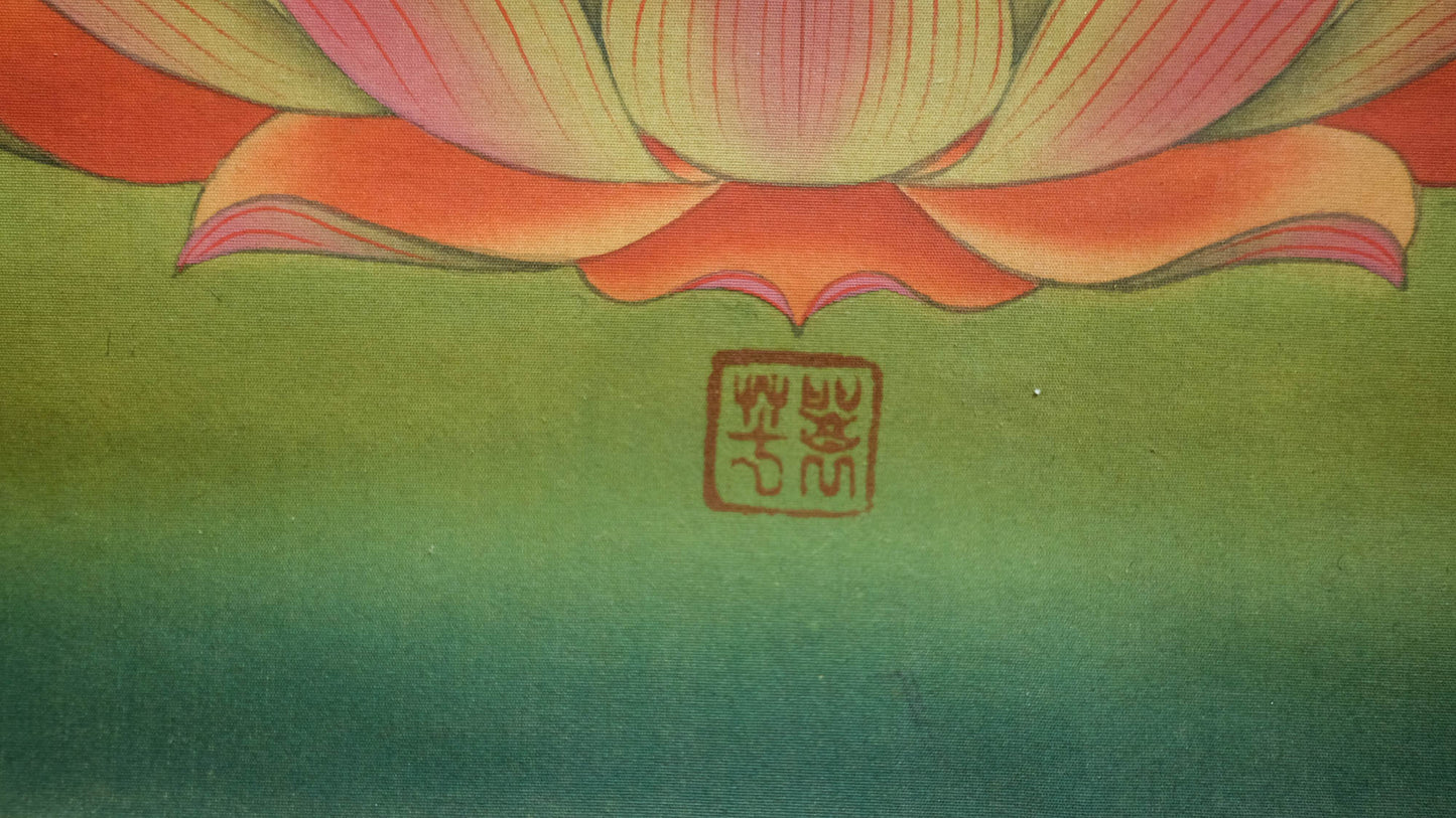 Vintage Japanese Aizen Myōō Scroll | Rāgarāja Wisdom King Buddhist Painting | Shingon Esoteric Temple Art Kakejiku