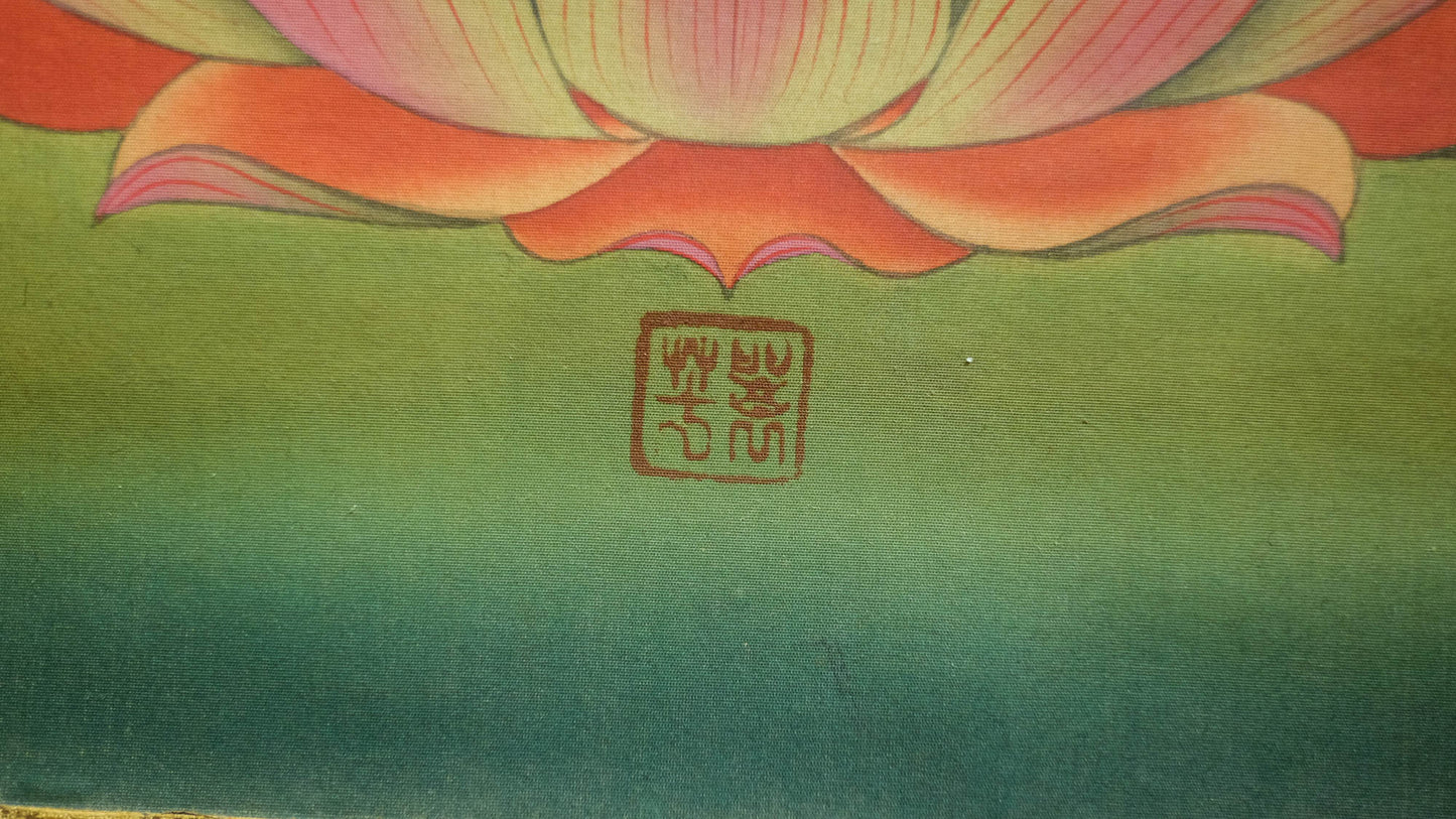Vintage Japanese Aizen Myōō Scroll | Rāgarāja Wisdom King Buddhist Painting | Shingon Esoteric Temple Art Kakejiku