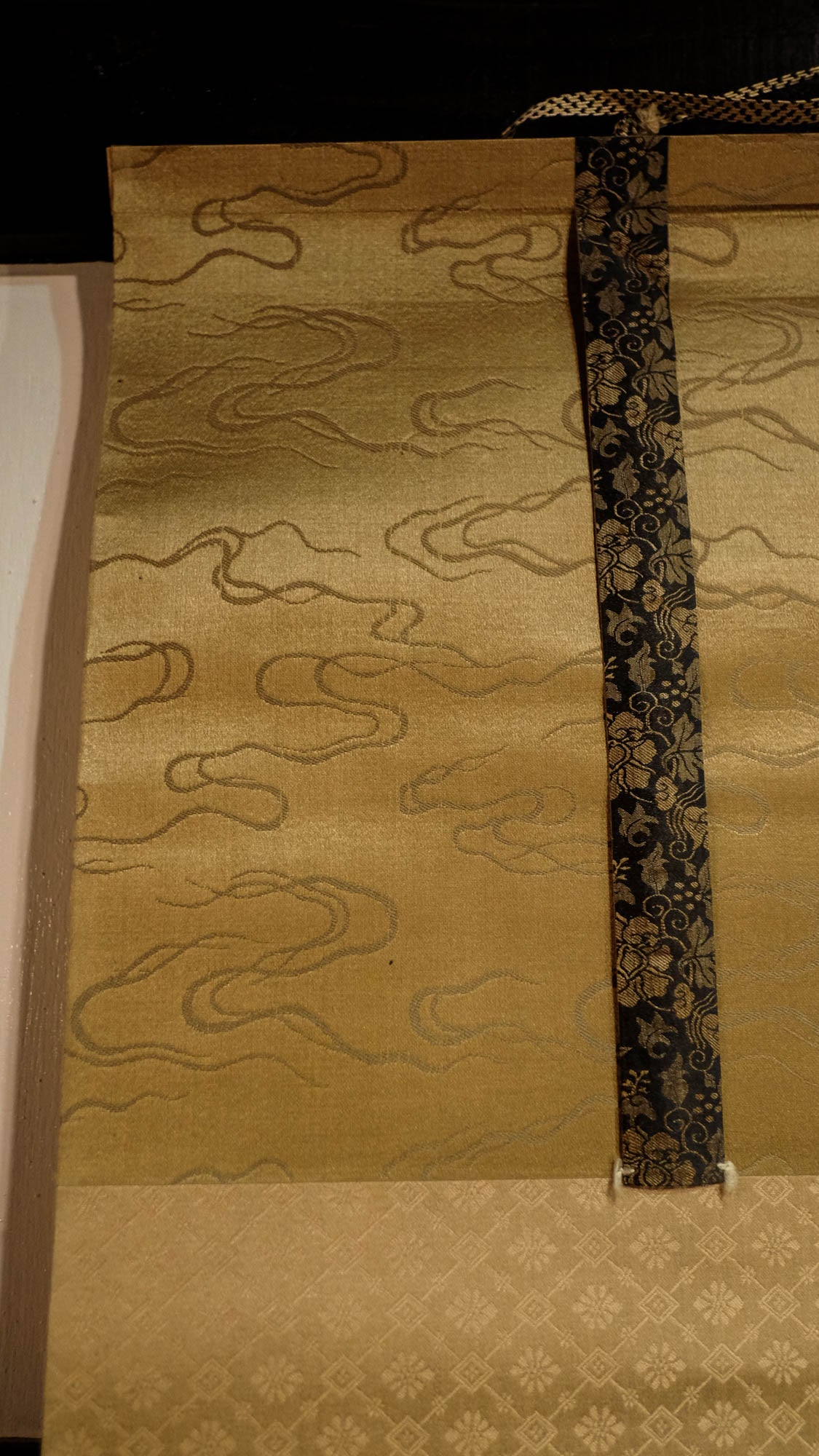 Antique Japanese Amida Buddha Raigo Scroll | Kannon & Seishi Pure Land Kakejiku | Early 20th Century Silk Art