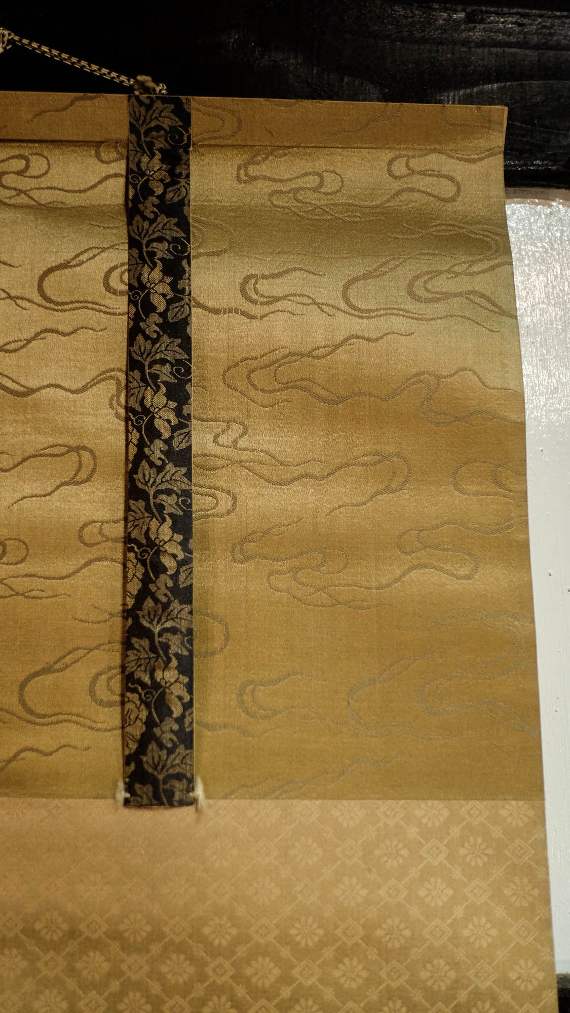 Antique Japanese Amida Buddha Raigo Scroll | Kannon & Seishi Pure Land Kakejiku | Early 20th Century Silk Art