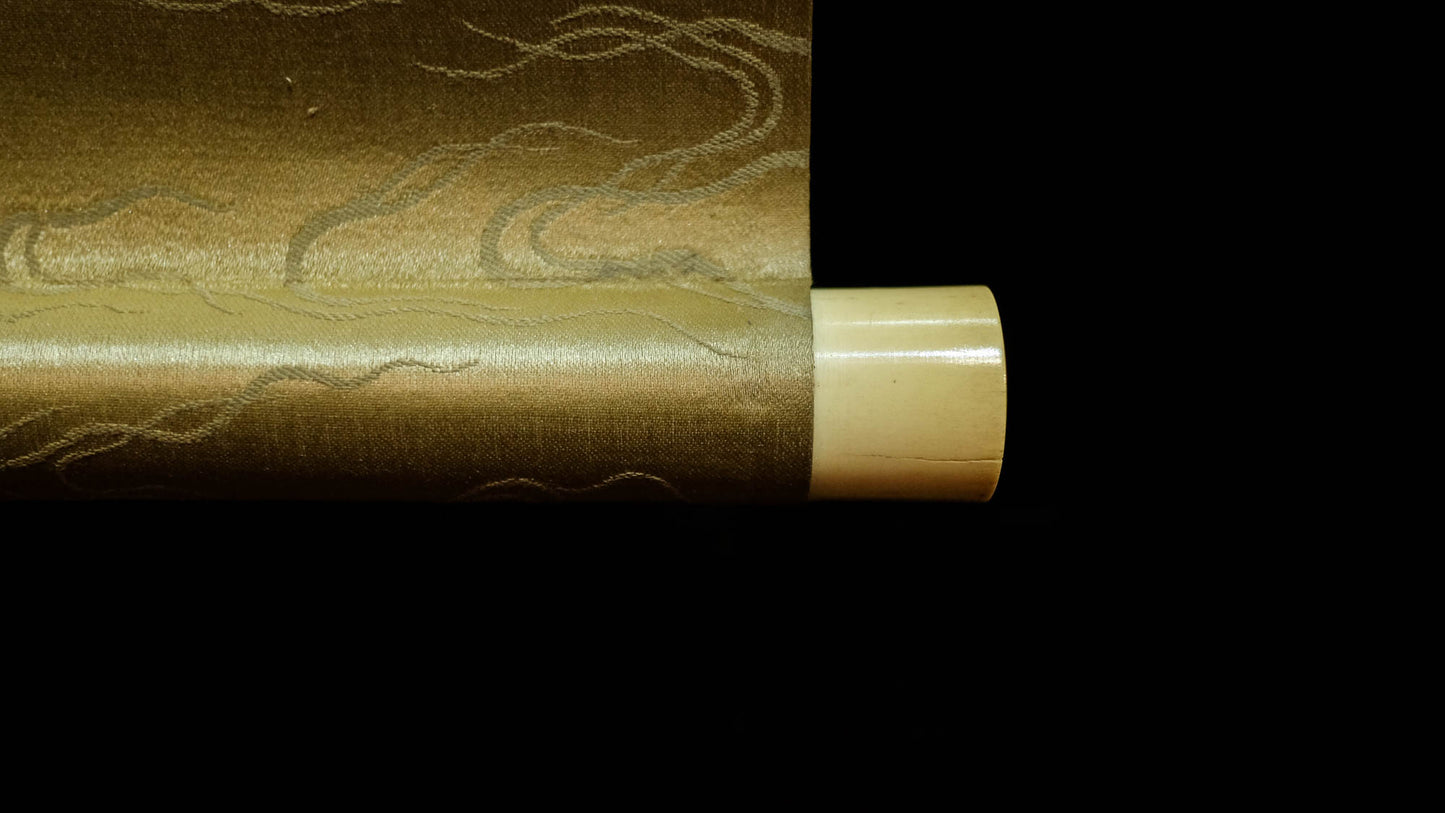 Antique Japanese Amida Buddha Raigo Scroll | Kannon & Seishi Pure Land Kakejiku | Early 20th Century Silk Art