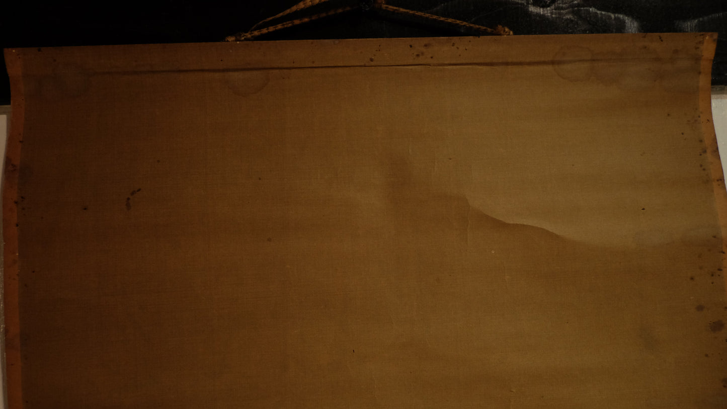 Antique Japanese Samurai Horse Scroll, Signed Tosa-Style Musha-e Painting, Edo Meiji Warrior Kakejiku