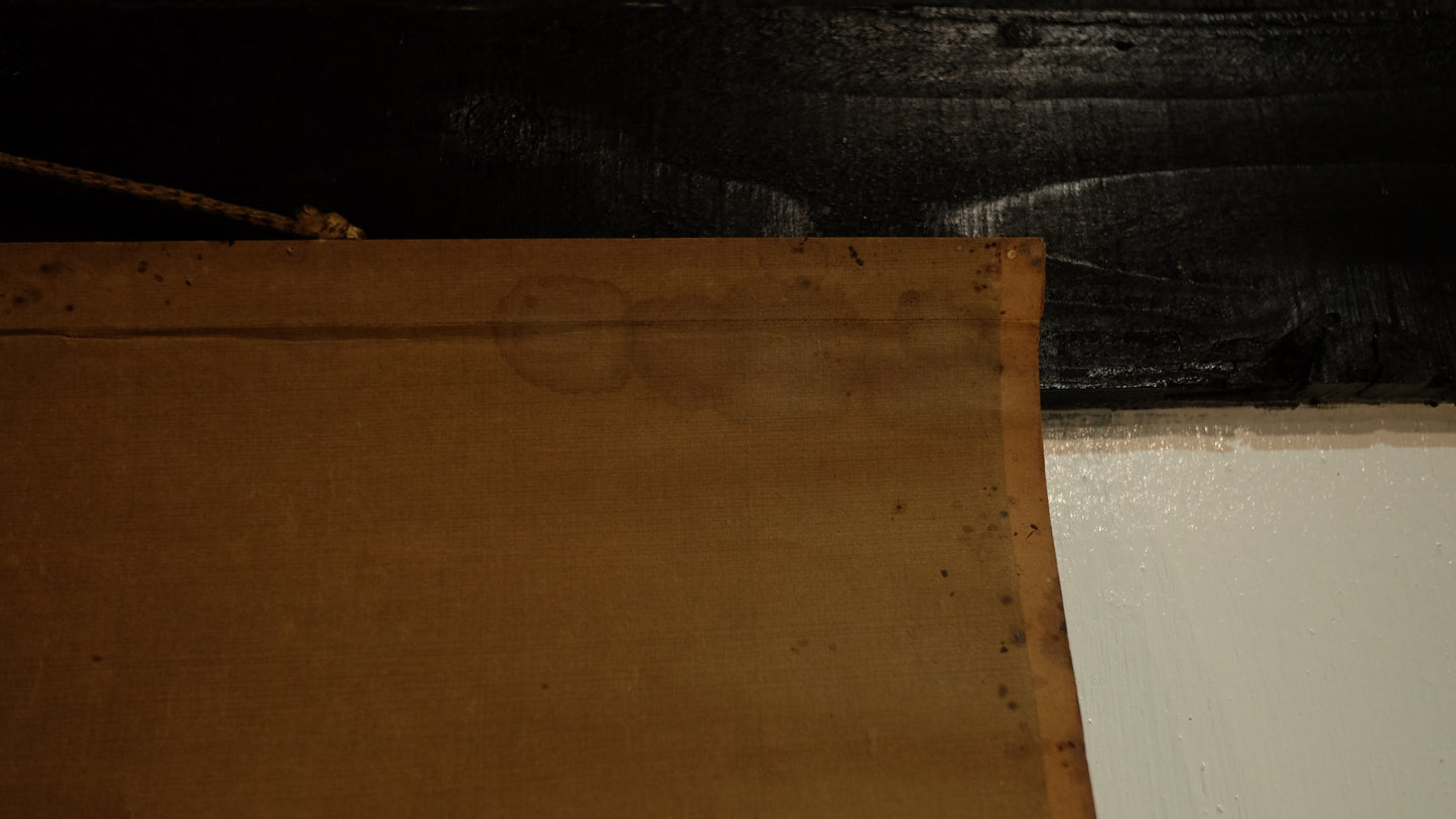 Antique Japanese Samurai Horse Scroll, Signed Tosa-Style Musha-e Painting, Edo Meiji Warrior Kakejiku
