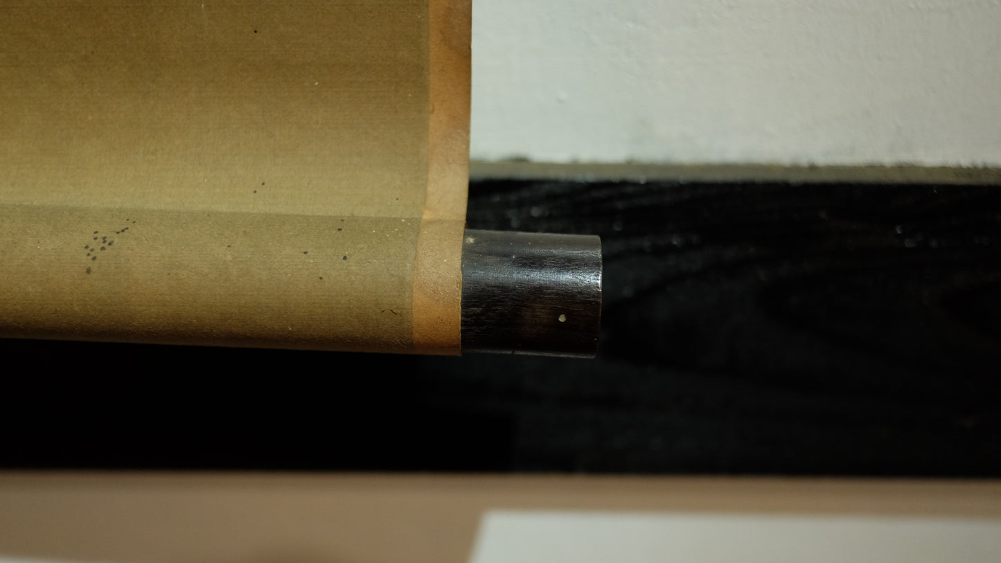 Antique Japanese Samurai Horse Scroll, Signed Tosa-Style Musha-e Painting, Edo Meiji Warrior Kakejiku