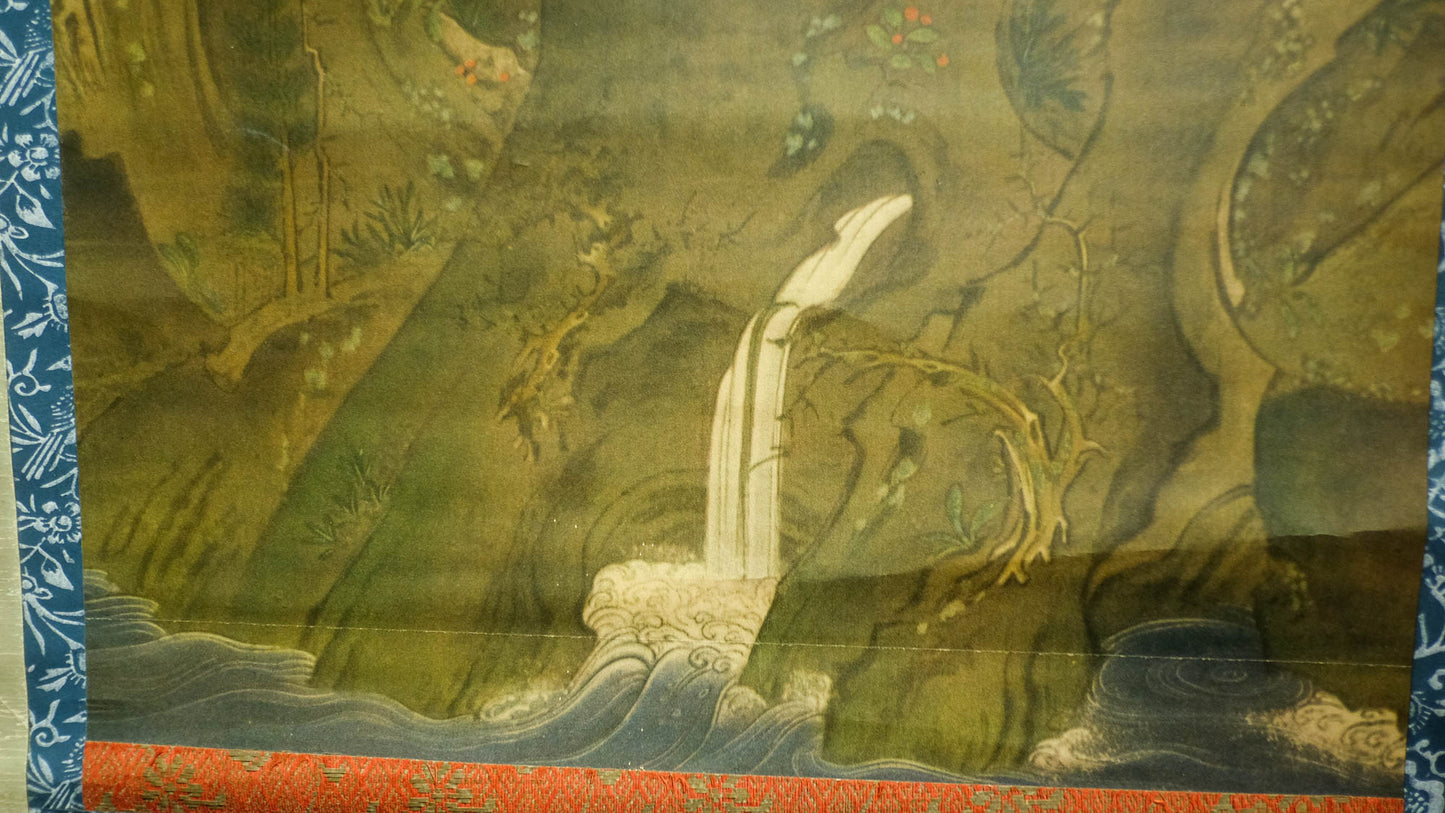 Antique Japanese Jizo Bosatsu Scroll | Ksitigarbha Buddhist Kakejiku | Edo–Meiji Silk Painting | Sacred Temple Art