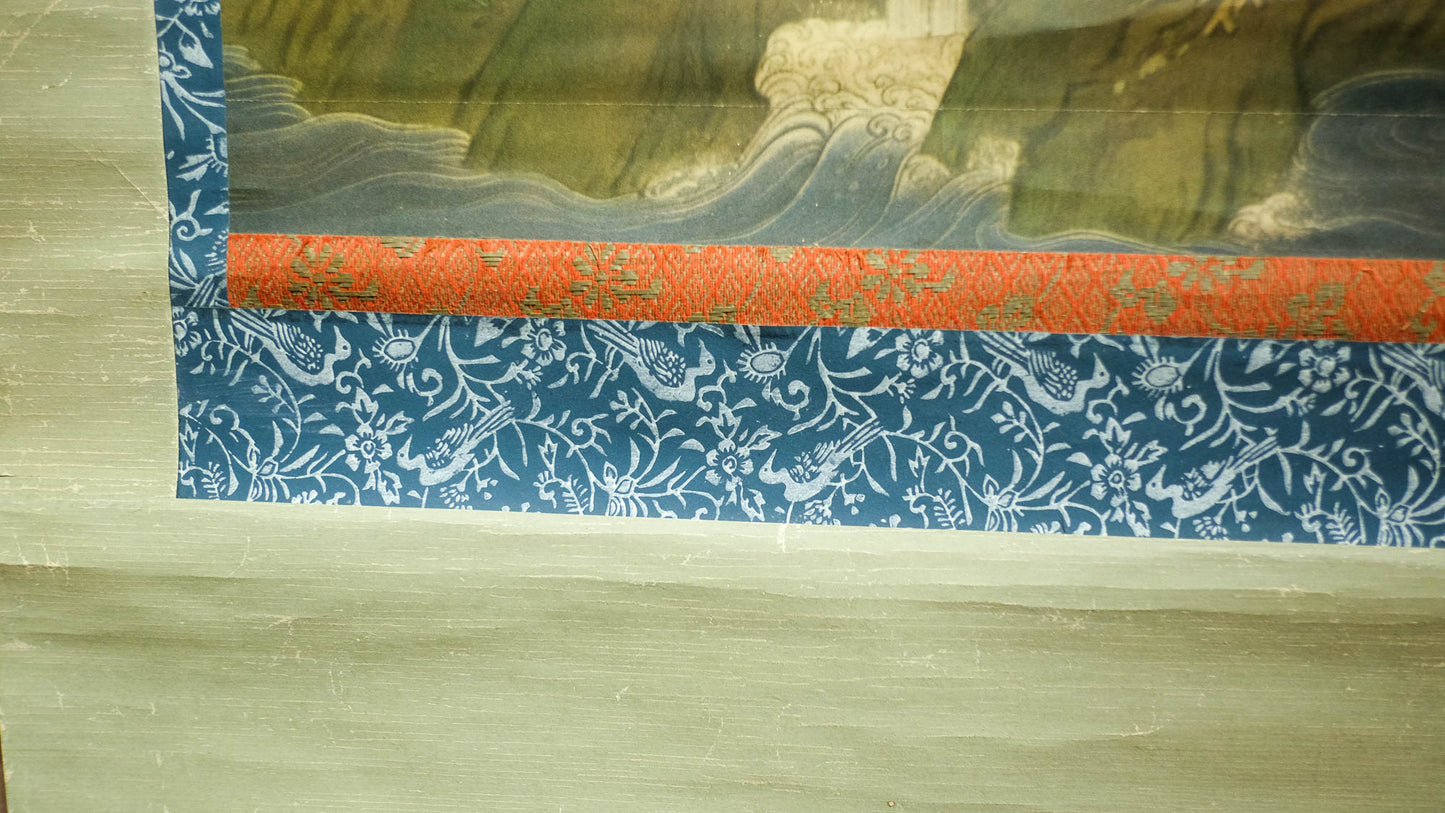 Antique Japanese Jizo Bosatsu Scroll | Ksitigarbha Buddhist Kakejiku | Edo–Meiji Silk Painting | Sacred Temple Art