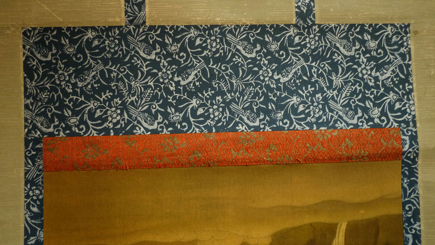 Antique Japanese Jizo Bosatsu Scroll | Ksitigarbha Buddhist Kakejiku | Edo–Meiji Silk Painting | Sacred Temple Art