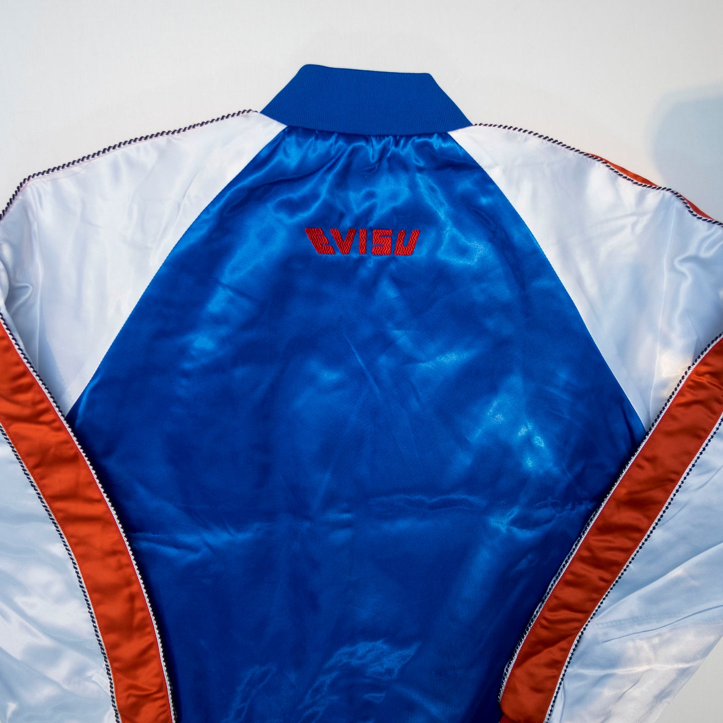 EVISU Custom Made Sukajan Jacket Tiger & Waves Embroidery Blue Satin Souvenir Jacket