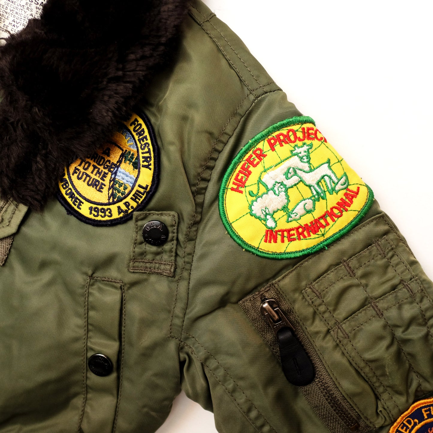 Vintage AVIREX Kids Flight Jacket Size 3-4 Years | Military Bomber Jacket with Patches