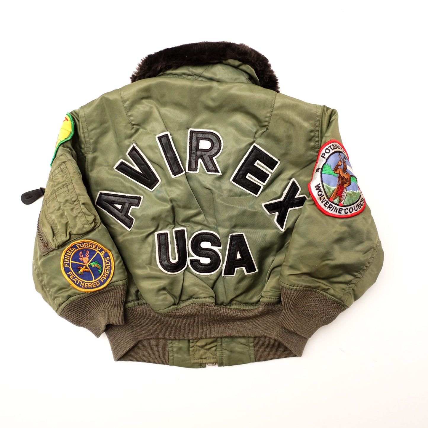 Vintage AVIREX Kids Flight Jacket Size 3-4 Years | Military Bomber Jacket with Patches