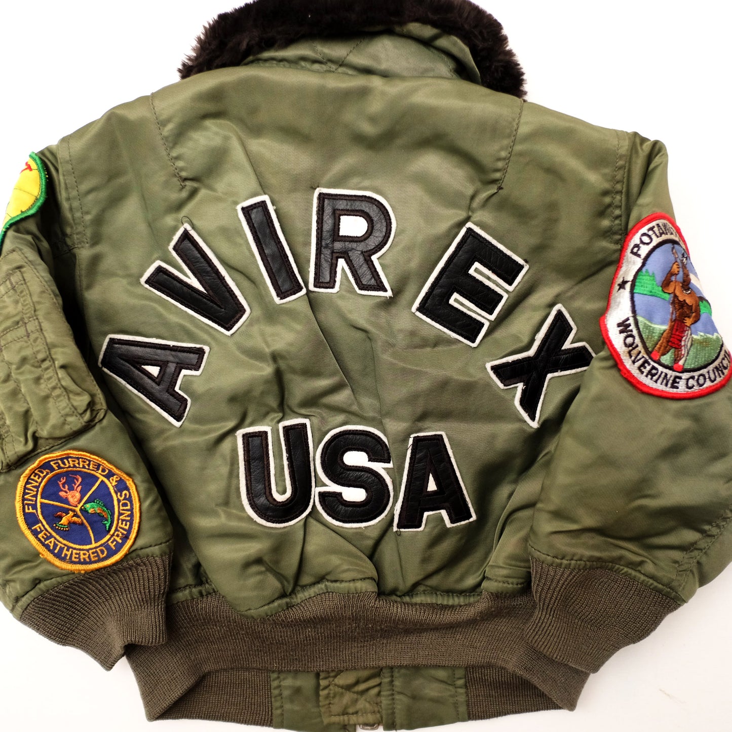 Vintage AVIREX Kids Flight Jacket Size 3-4 Years | Military Bomber Jacket with Patches