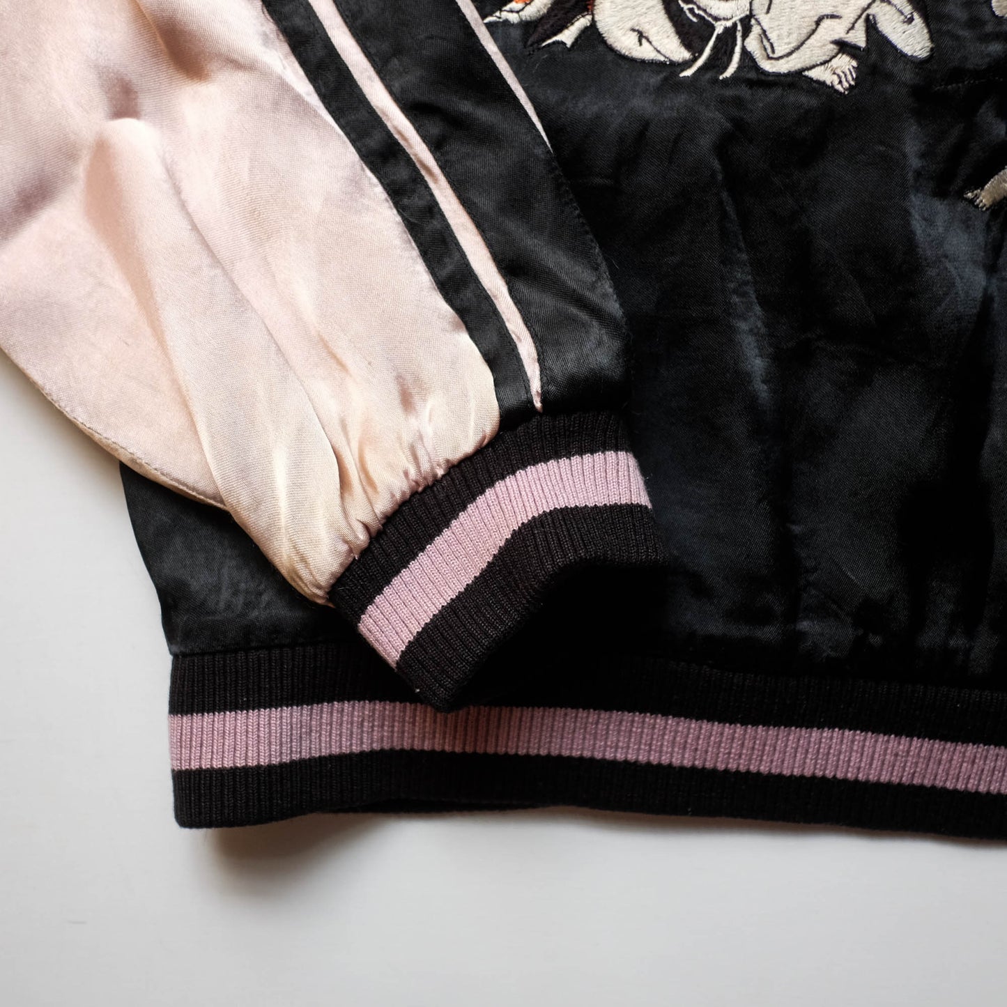 Japanese Seven Lucky Gods Sukajan Jacket Size L | Reversible Floral & Shichifukujin Souvenir Bomber