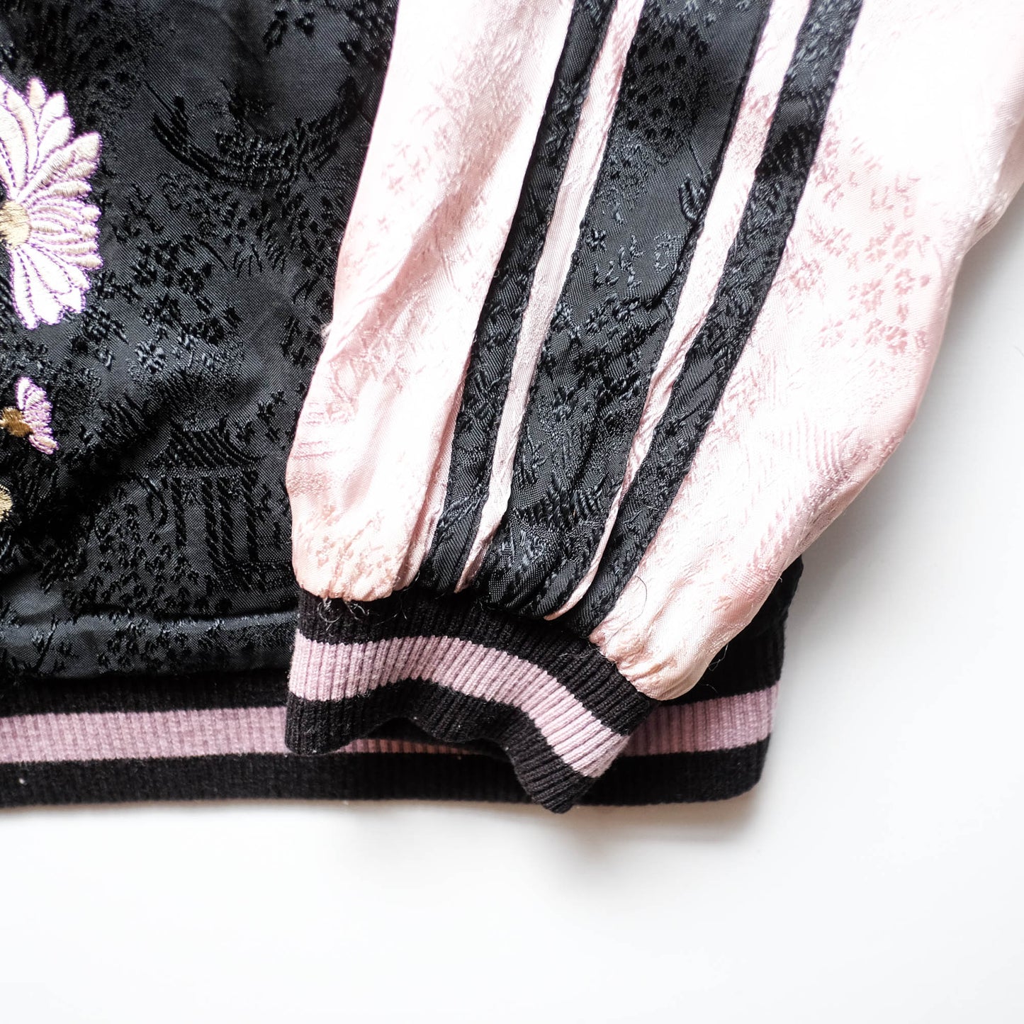 Japanese Seven Lucky Gods Sukajan Jacket Size L | Reversible Floral & Shichifukujin Souvenir Bomber