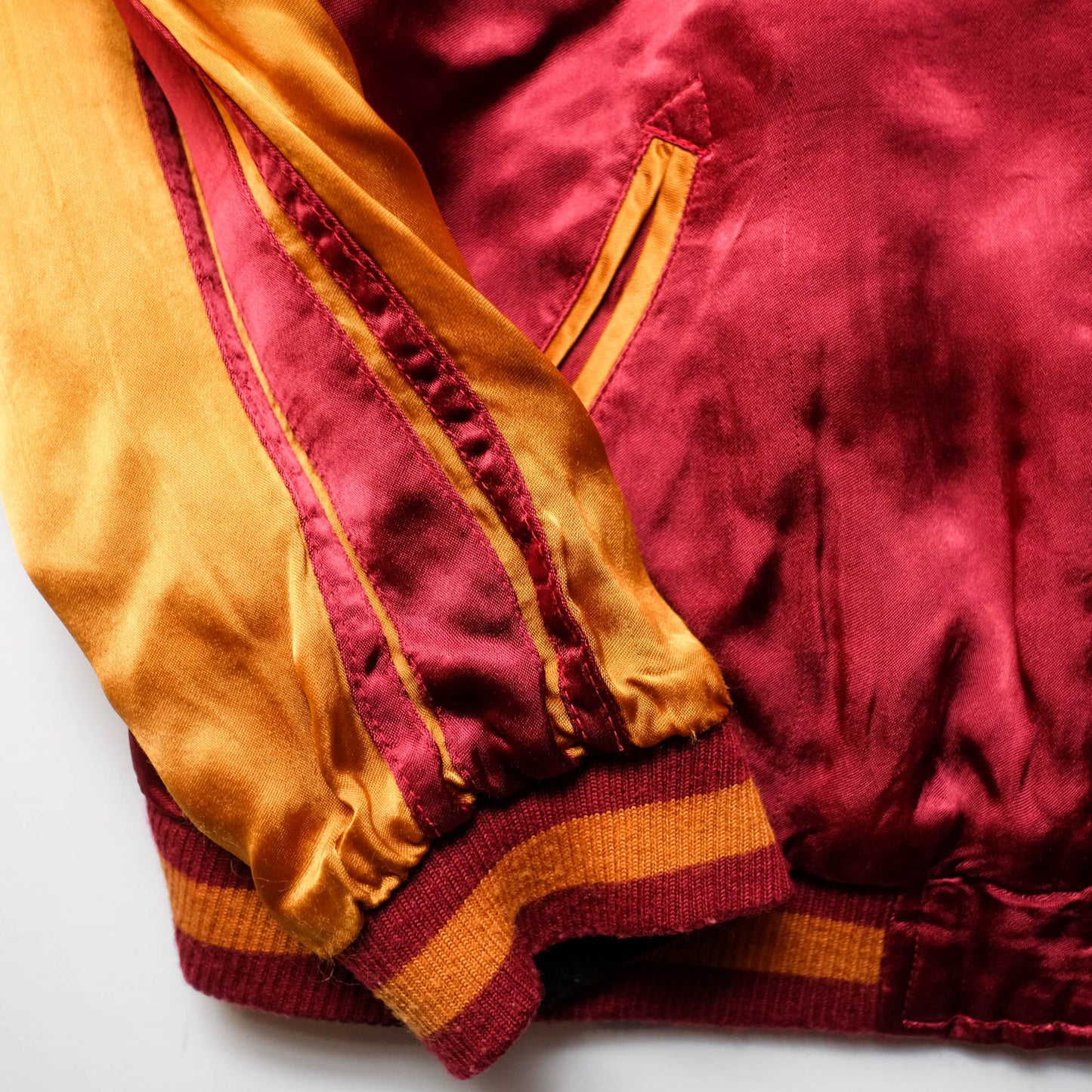 Vintage Reversible Sukajan Jacket Koi Goldfish Maple Sakura Embroidery Black Burgundy Gold Japanese Y2K Bomber L XL