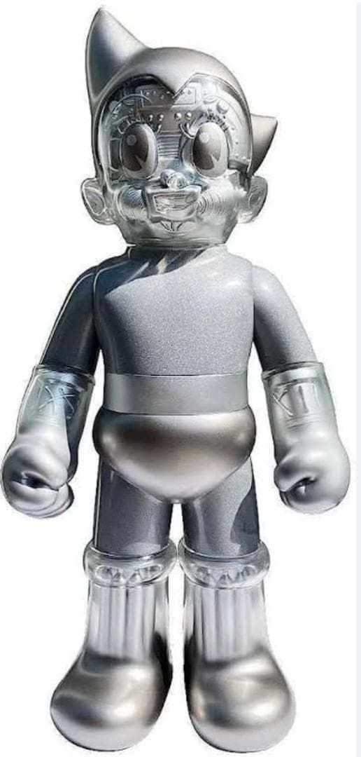SECRETBASE Big Scale Astro Boy Silver × Silver (Made in Japan)  Tezuka Tetsuwan Atom Soft Vinyl Art Toy w Box