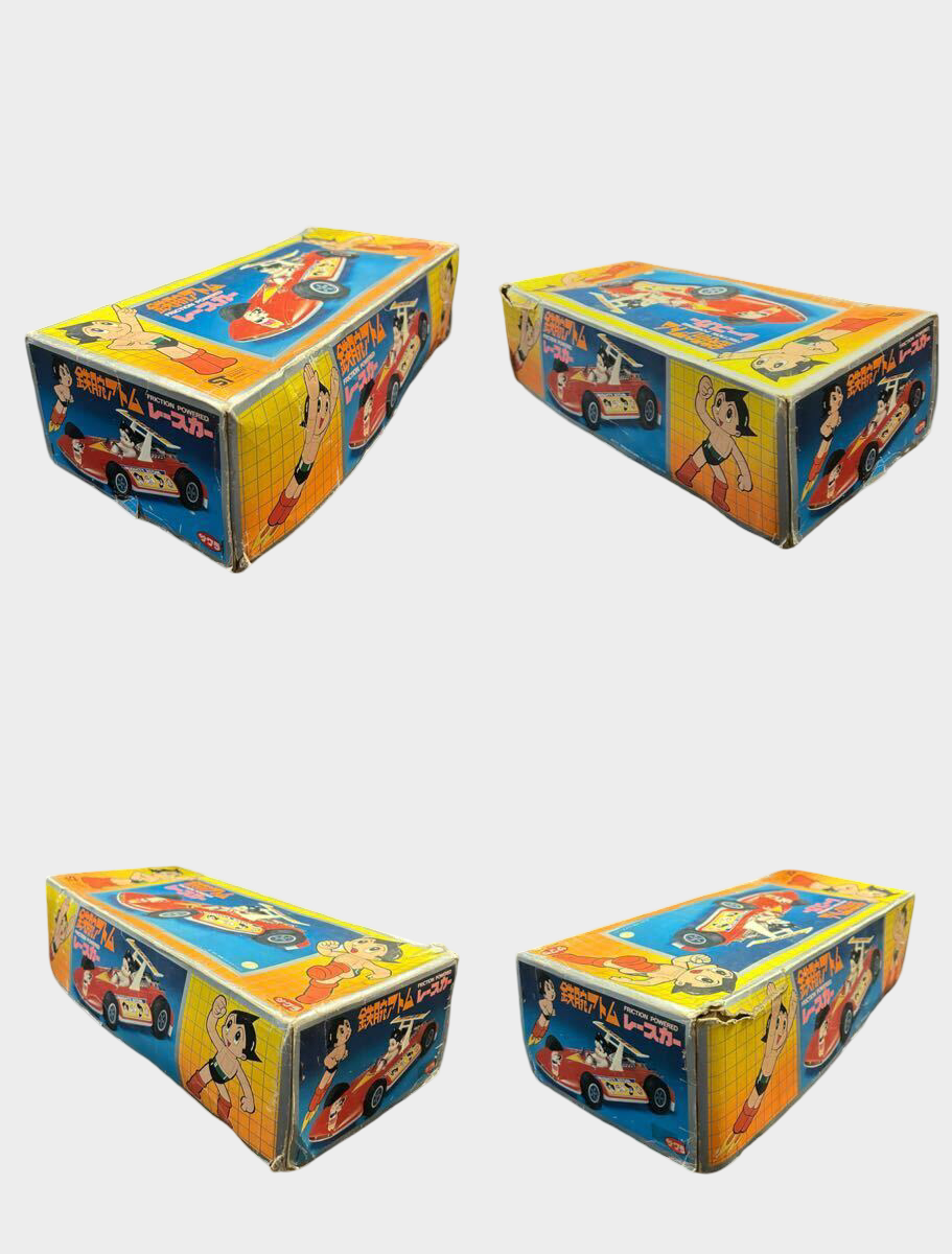 Showa 45 (1970) Tetsuwan Atomu Friction Race Car Sakura Made in Japan Vintage Boxed Working Tin Plate Anime Toy