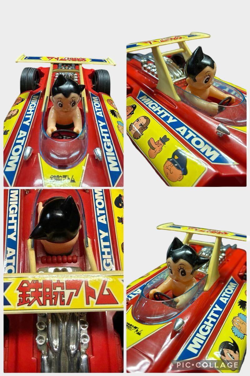 Showa 45 (1970) Tetsuwan Atomu Friction Race Car Sakura Made in Japan Vintage Boxed Working Tin Plate Anime Toy