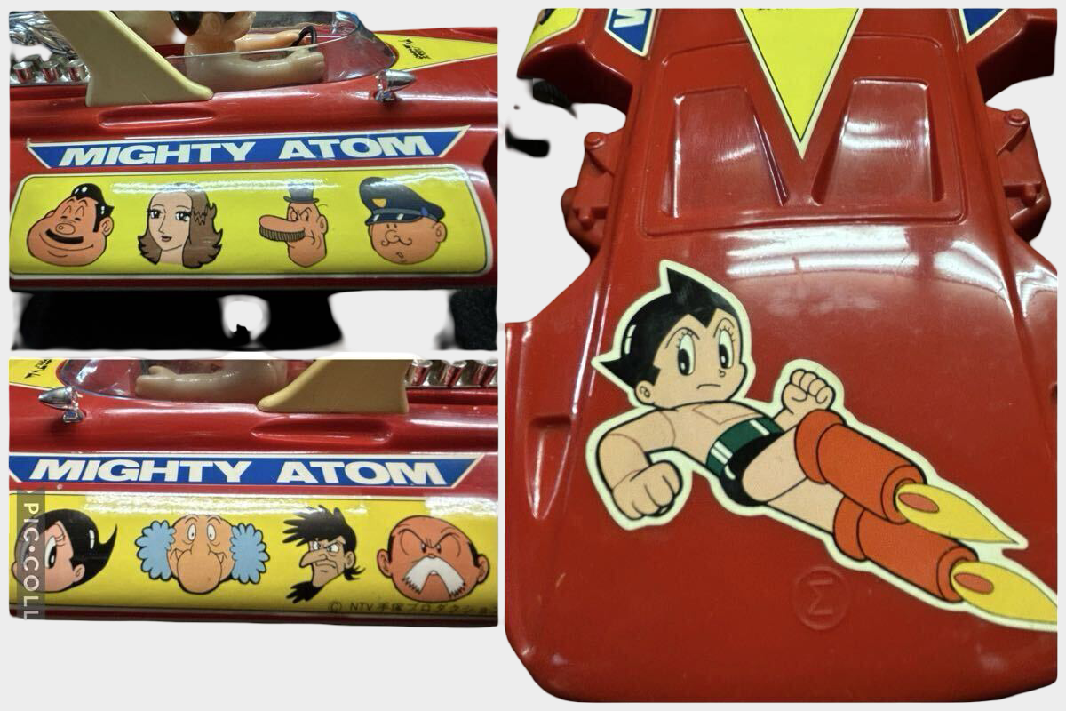 Showa 45 (1970) Tetsuwan Atomu Friction Race Car Sakura Made in Japan Vintage Boxed Working Tin Plate Anime Toy