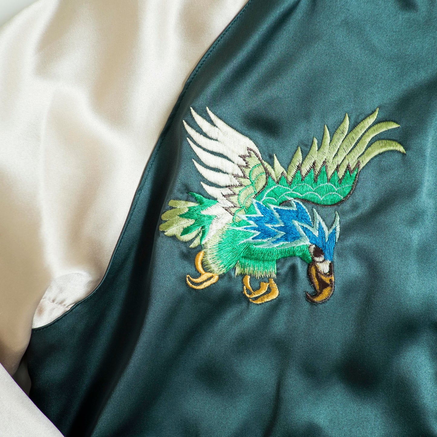 Tailor Toyo Reversible Sukajan White Tiger × Pacific Fleet Japan Map 1949-50 Embroidered Souvenir Jacket