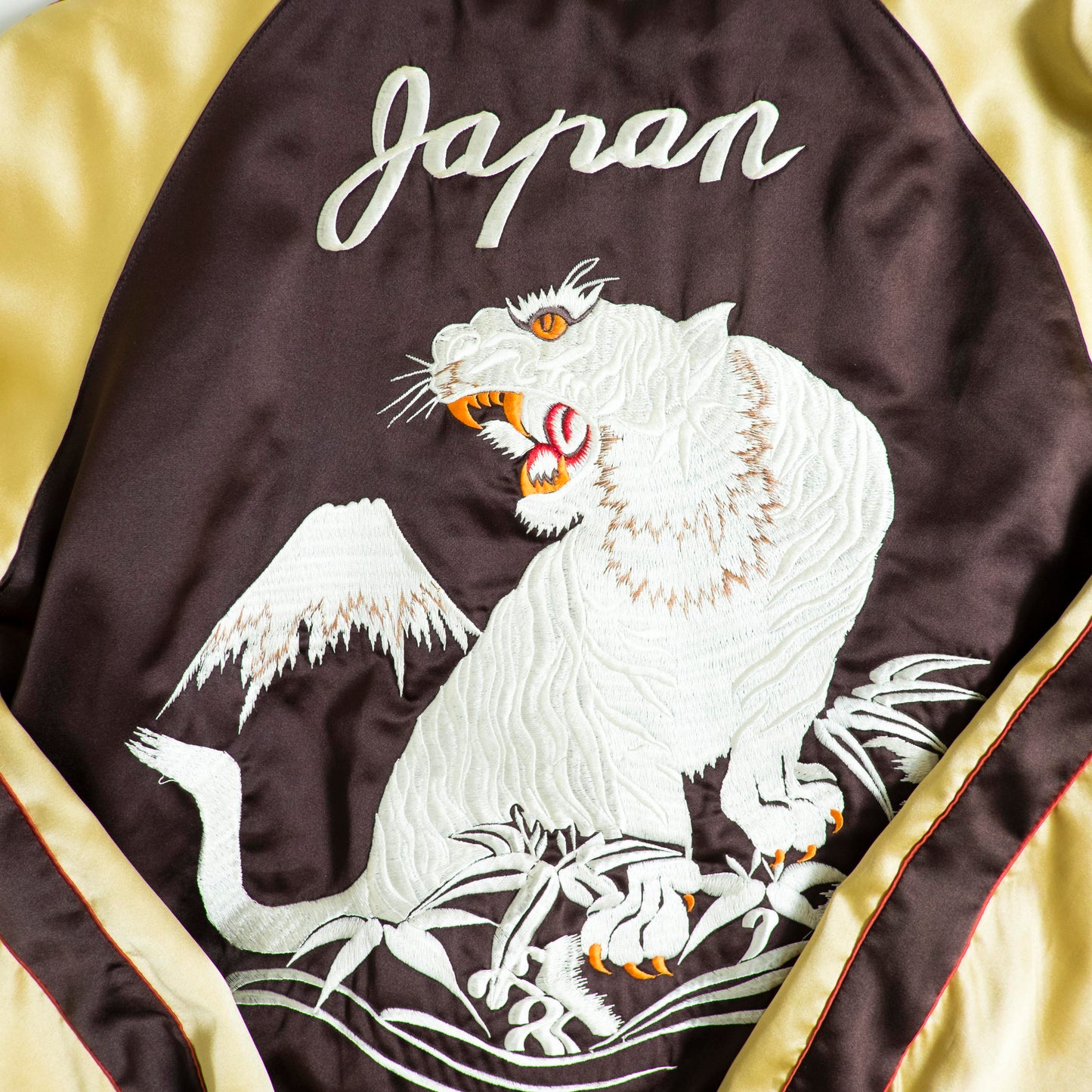 Tailor Toyo Reversible Sukajan White Tiger × Pacific Fleet Japan Map 1949-50 Embroidered Souvenir Jacket