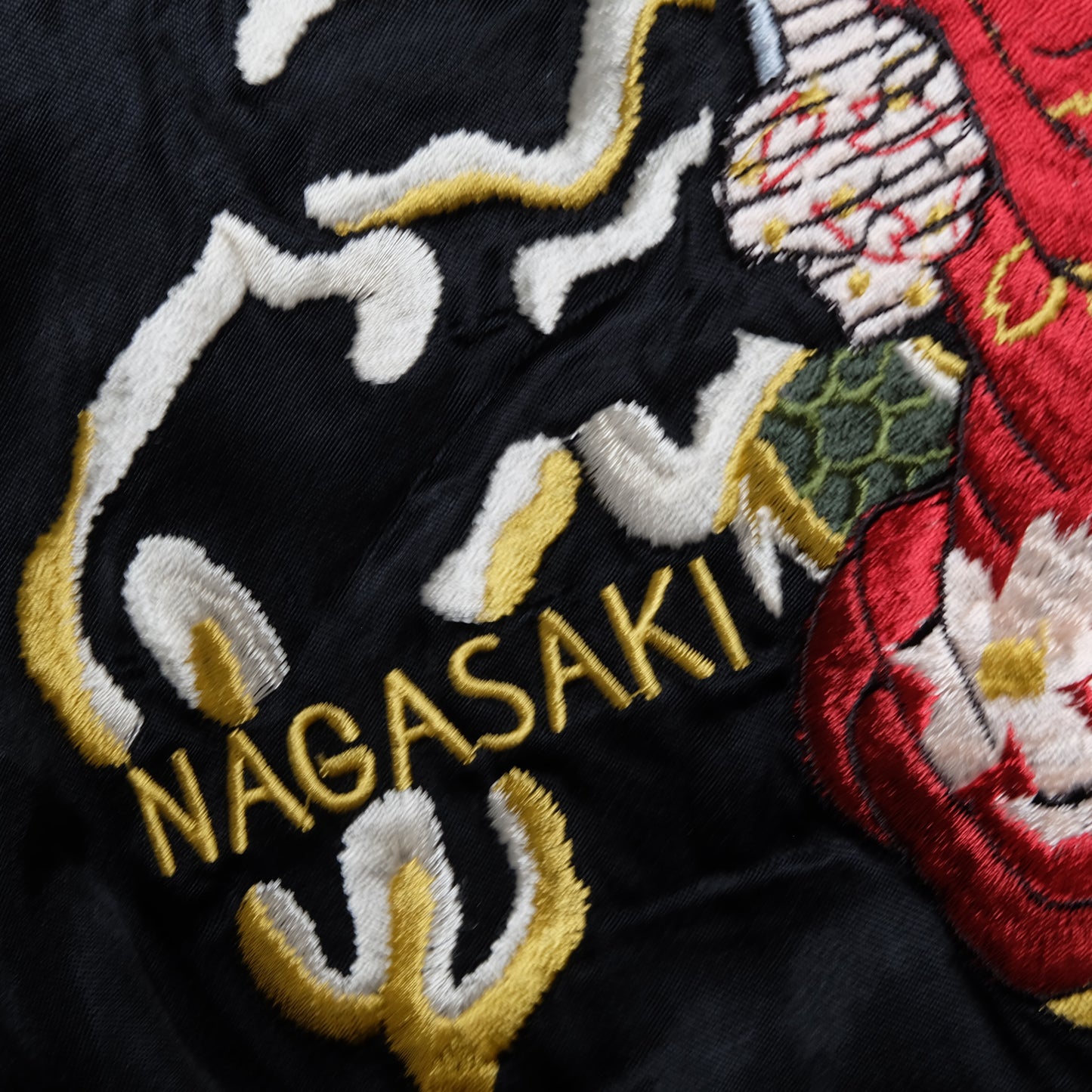 Miyabi Musubi Reversible Sukajan L Japan Map Wisteria Geisha Dragon Embroidered Souvenir Jacket