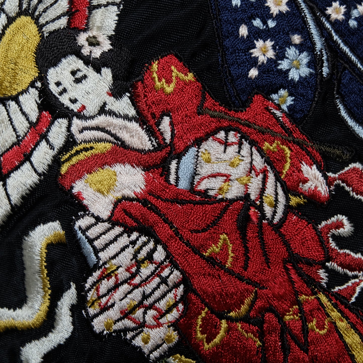 Miyabi Musubi Reversible Sukajan L Japan Map Wisteria Geisha Dragon Embroidered Souvenir Jacket