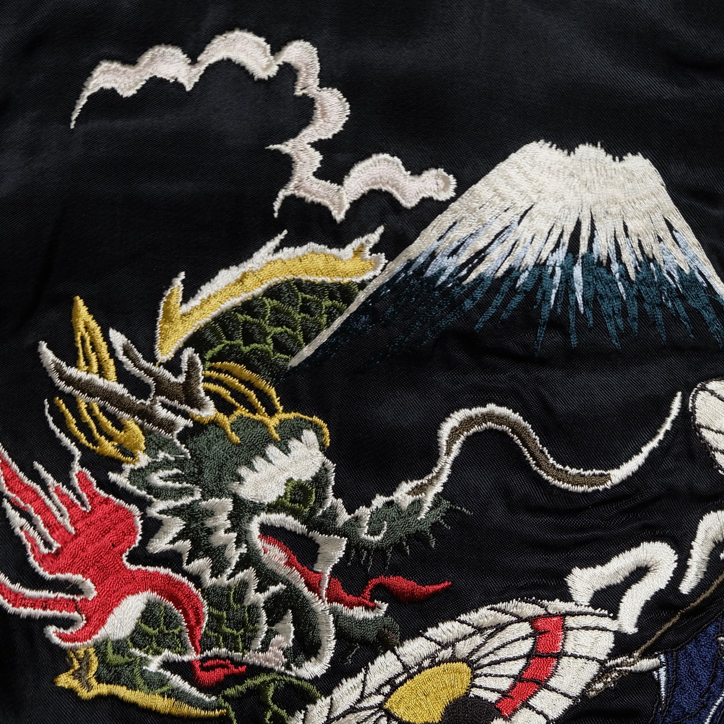 Miyabi Musubi Reversible Sukajan L Japan Map Wisteria Geisha Dragon Embroidered Souvenir Jacket