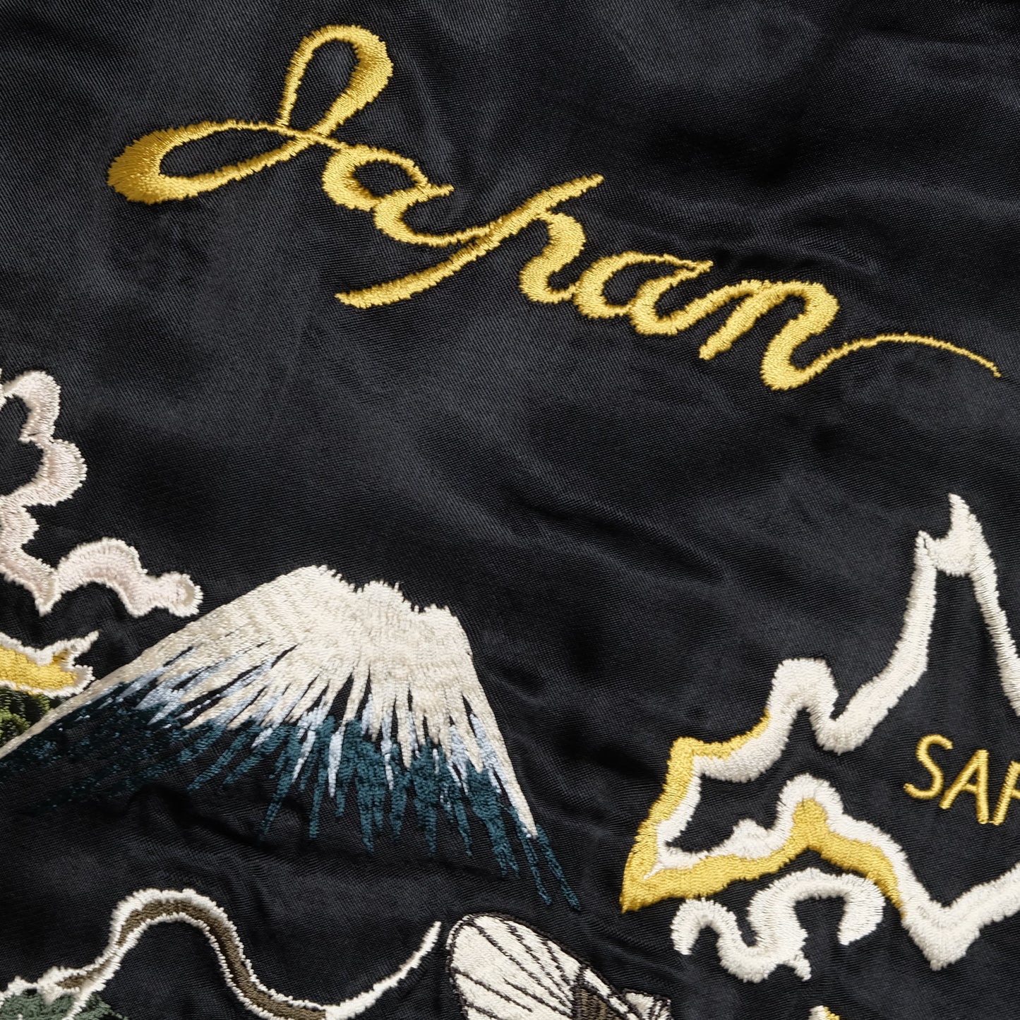 Miyabi Musubi Reversible Sukajan L Japan Map Wisteria Geisha Dragon Embroidered Souvenir Jacket