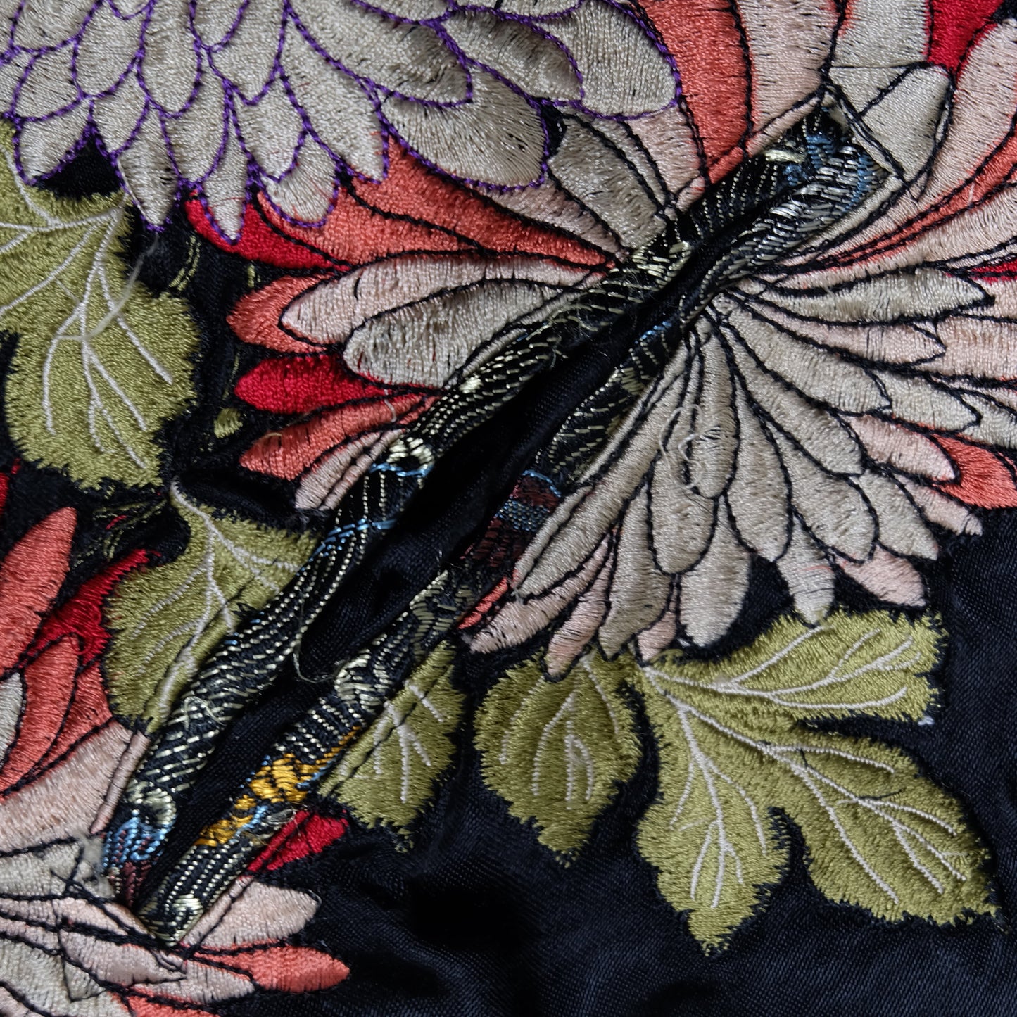 Script Hanatabi Gakudan Butterfly Chrysanthemum Sukajan M Reversible Japanese Souvenir Jacket SSJ-704