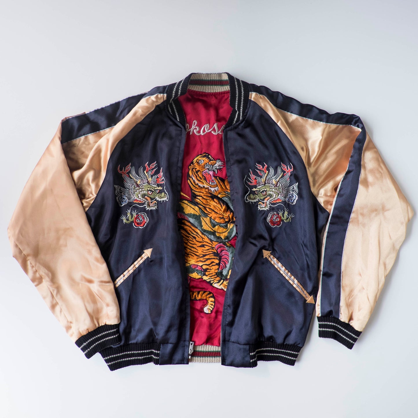 Vintage Tailor Toyo USS Ingersoll Sukajan M Tiger Snake Yokosuka Reversible Japanese Souvenir Jacket