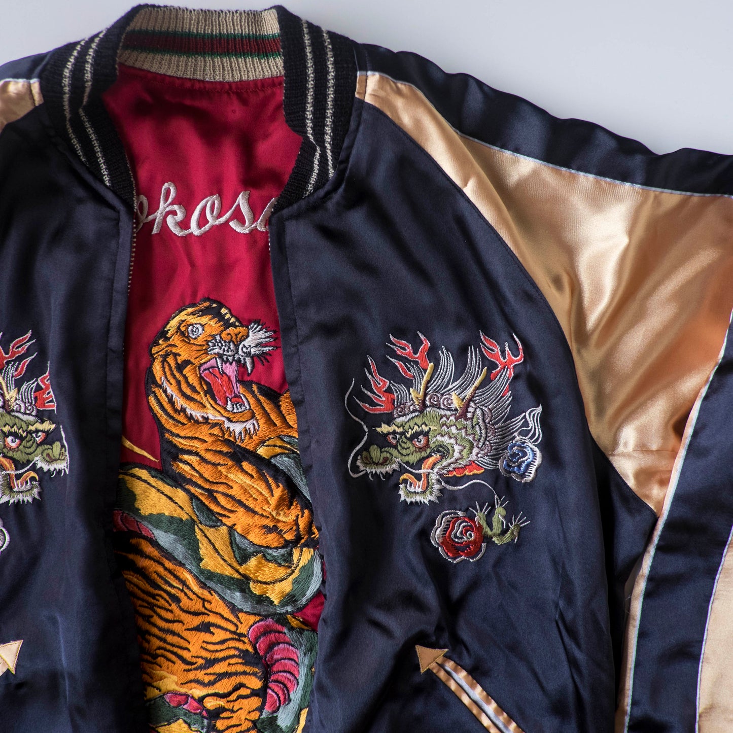 Vintage Tailor Toyo USS Ingersoll Sukajan M Tiger Snake Yokosuka Reversible Japanese Souvenir Jacket