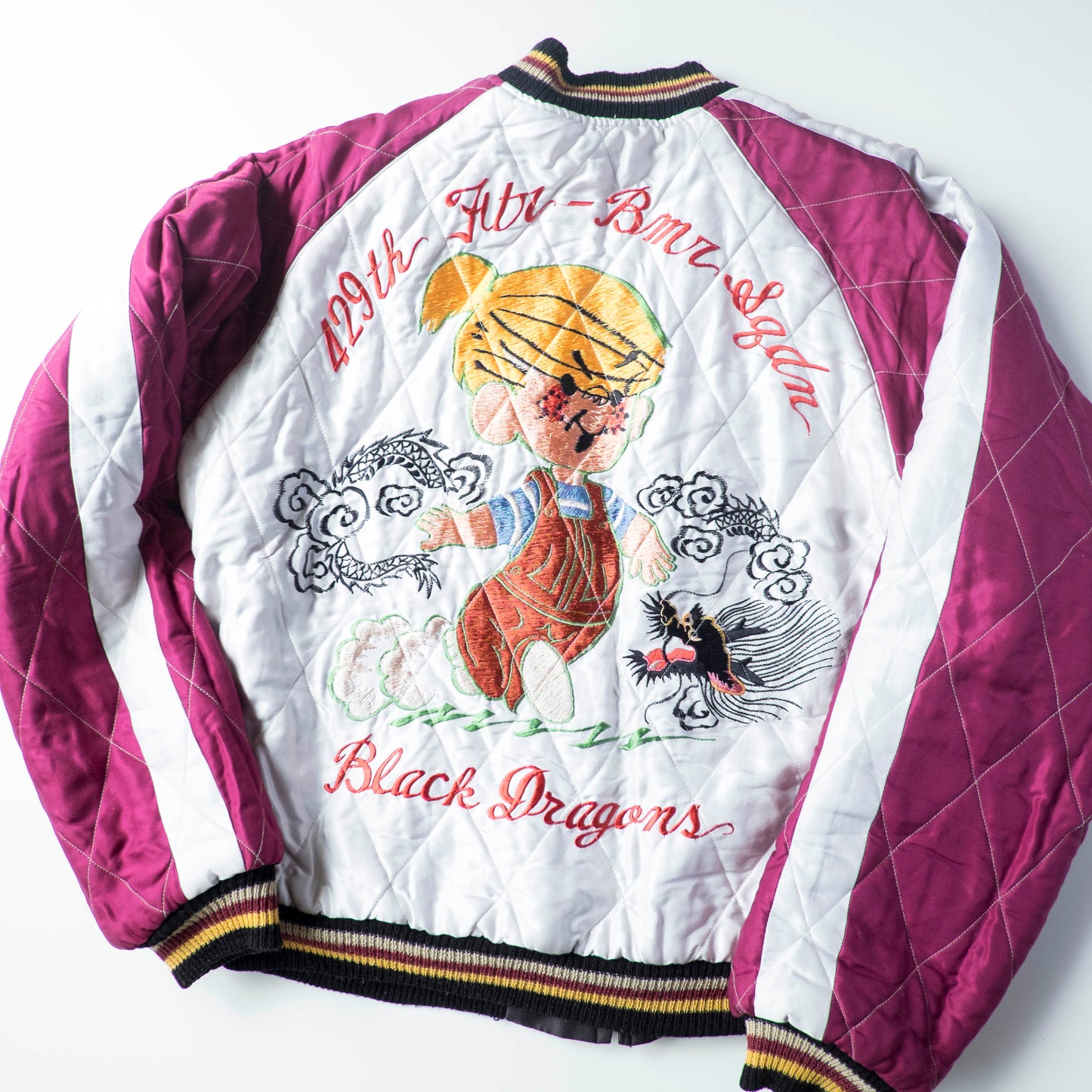 Vintage Tailor Toyo TT11592 Misawa Black Dragons Padded Reversible Sukajan Jacket M 2008 Japanese Souvenir Bomber