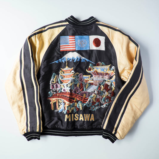 Vintage Tailor Toyo TT11592 Misawa Black Dragons Padded Reversible Sukajan Jacket M 2008 Japanese Souvenir Bomber
