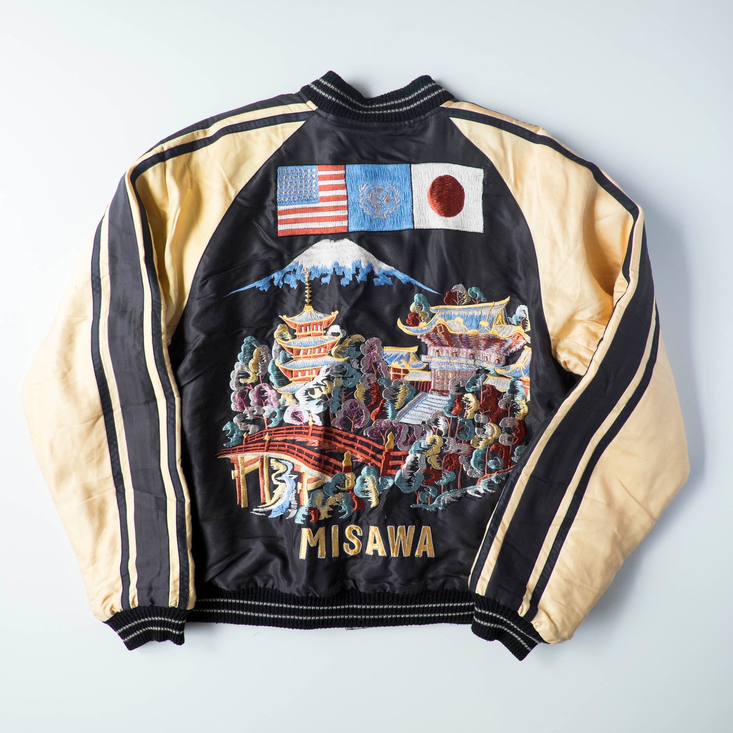 Vintage Tailor Toyo TT11592 Misawa Black Dragons Padded Reversible Sukajan Jacket M 2008 Japanese Souvenir Bomber