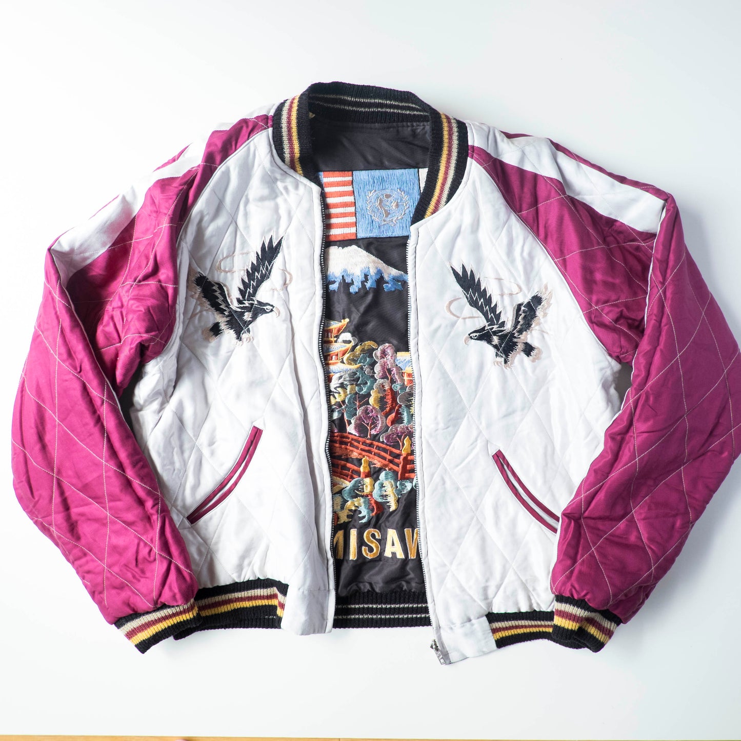 Vintage Tailor Toyo TT11592 Misawa Black Dragons Padded Reversible Sukajan Jacket M 2008 Japanese Souvenir Bomber