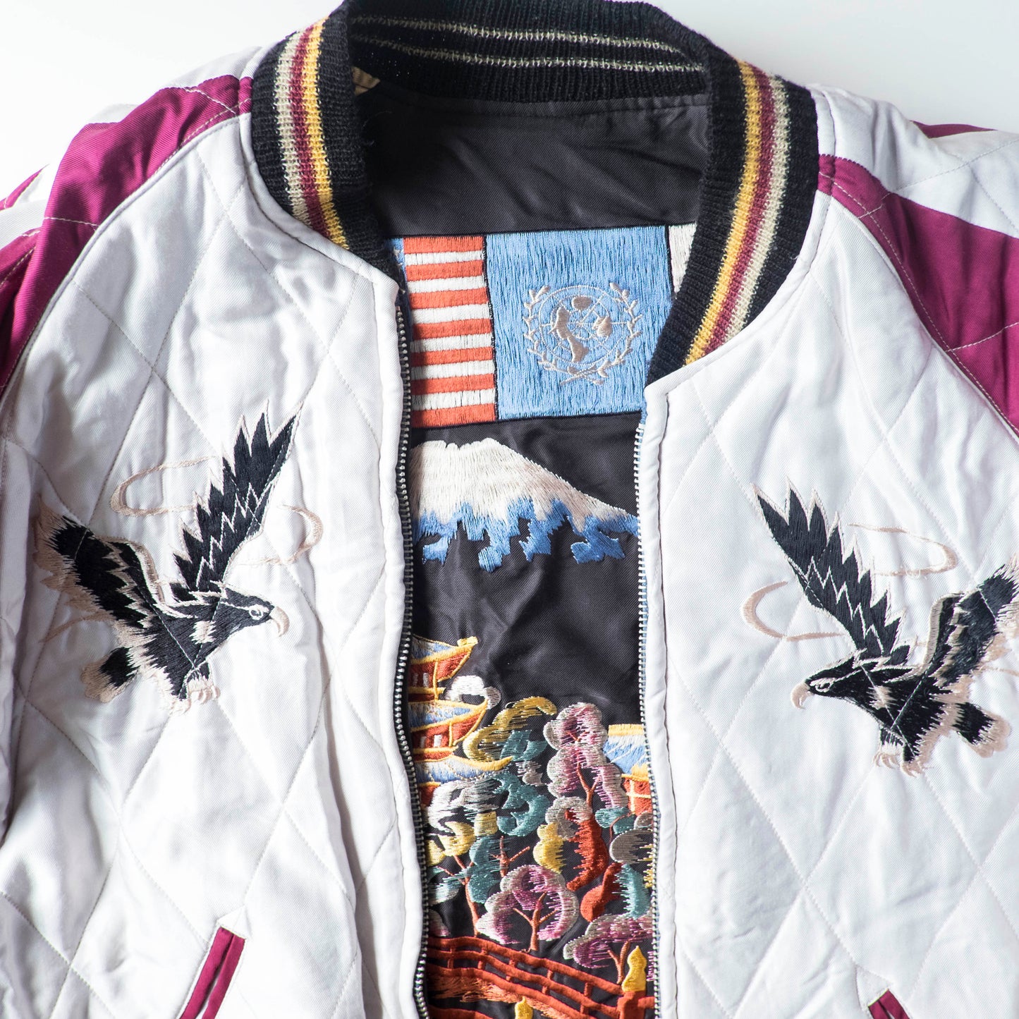 Vintage Tailor Toyo TT11592 Misawa Black Dragons Padded Reversible Sukajan Jacket M 2008 Japanese Souvenir Bomber