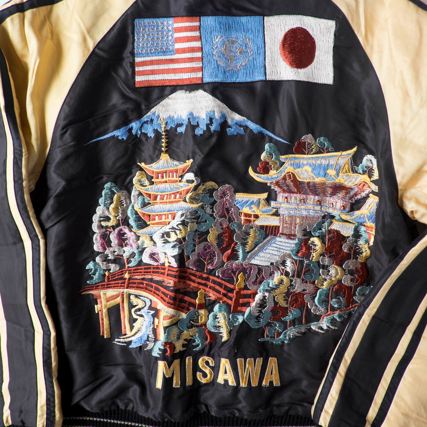 Vintage Tailor Toyo TT11592 Misawa Black Dragons Padded Reversible Sukajan Jacket M 2008 Japanese Souvenir Bomber