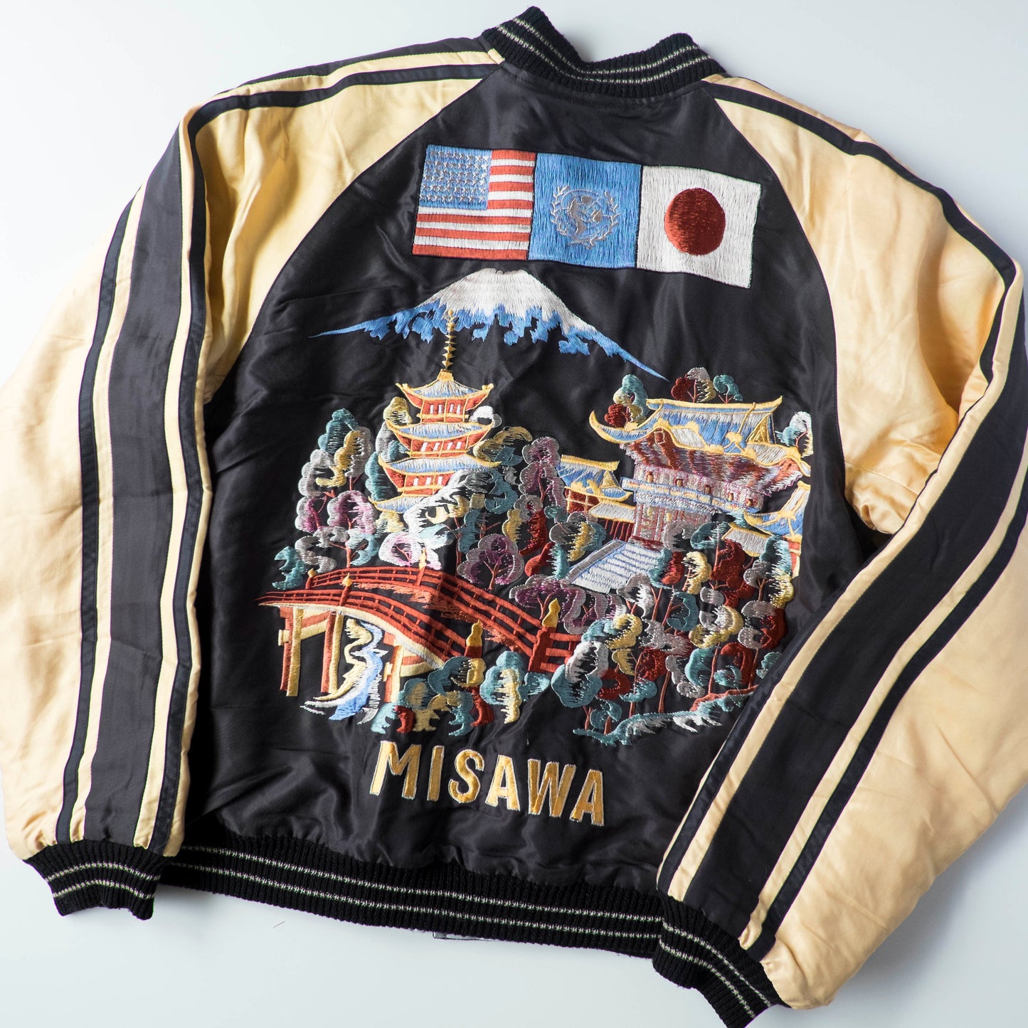 Vintage Tailor Toyo TT11592 Misawa Black Dragons Padded Reversible Sukajan Jacket M 2008 Japanese Souvenir Bomber