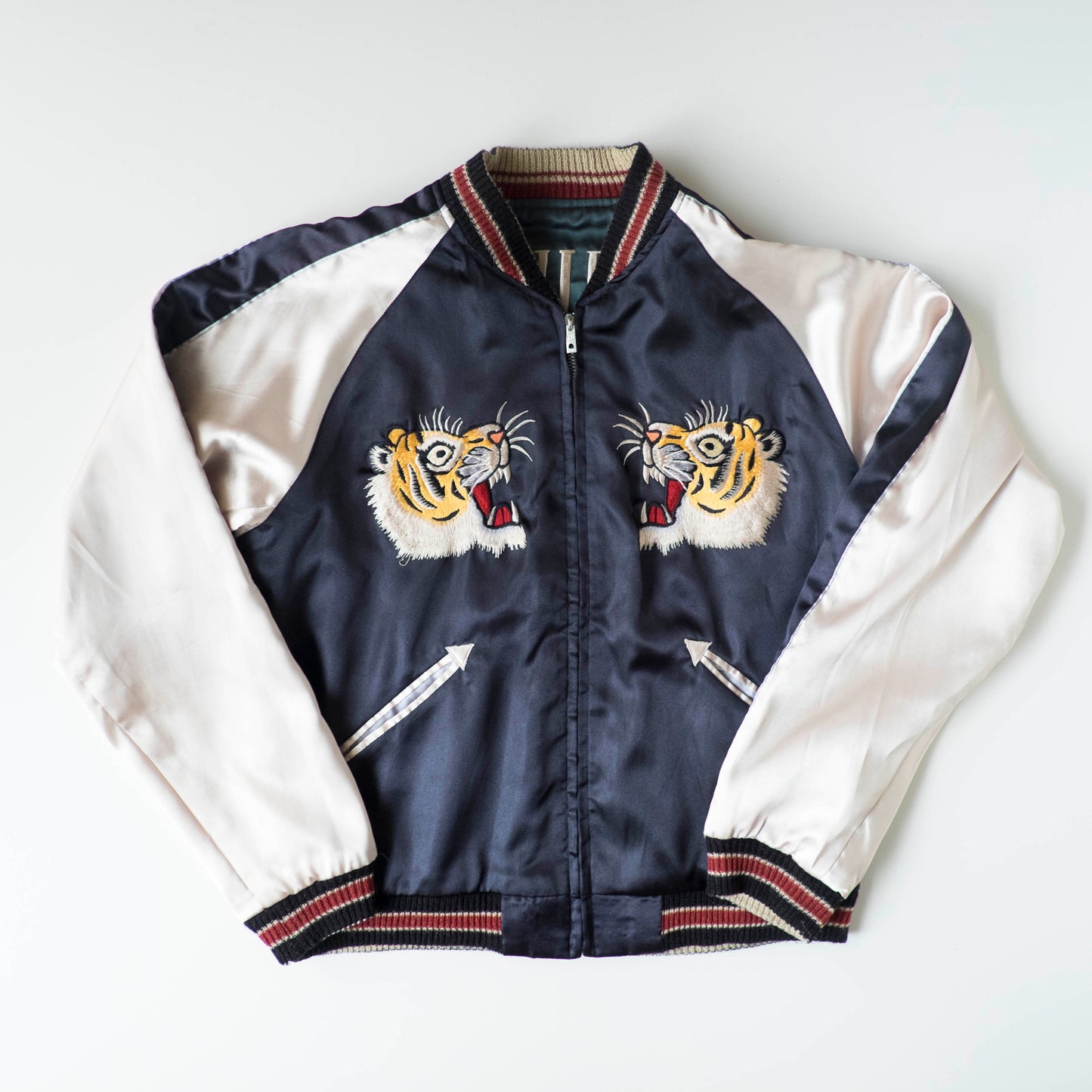 Vintage 2007 Tailor Toyo TT11381 Maiko Chief Reversible Sukajan Japanese Souvenir Jacket Motorcycle Tiger Dragon