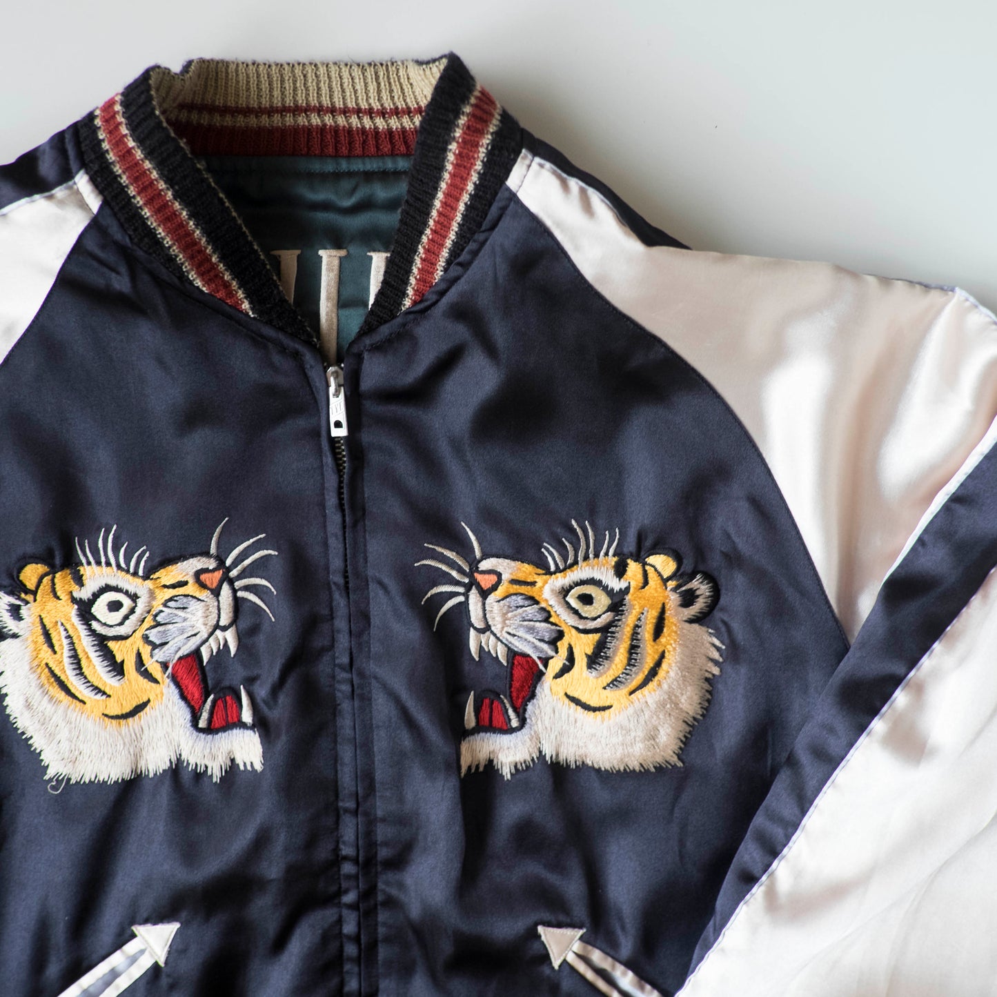 Vintage 2007 Tailor Toyo TT11381 Maiko Chief Reversible Sukajan Japanese Souvenir Jacket Motorcycle Tiger Dragon