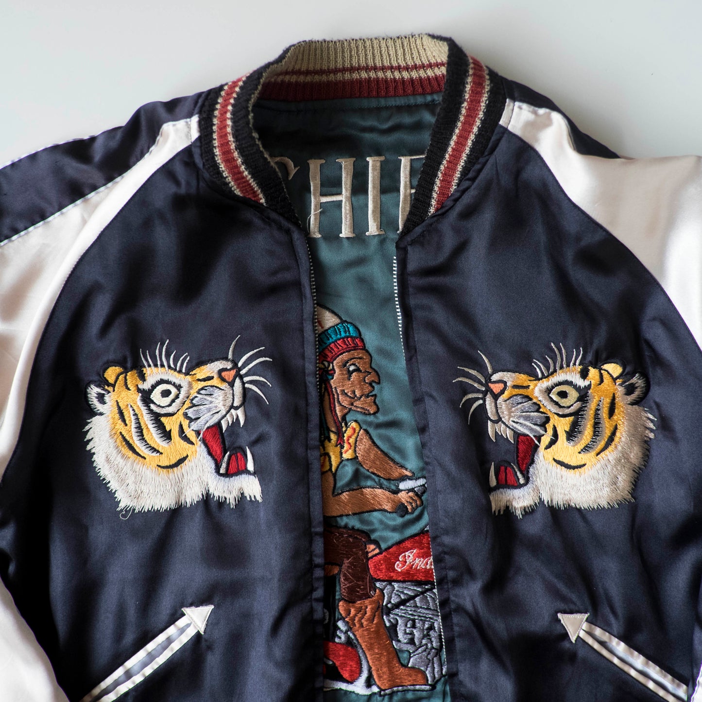 Vintage 2007 Tailor Toyo TT11381 Maiko Chief Reversible Sukajan Japanese Souvenir Jacket Motorcycle Tiger Dragon