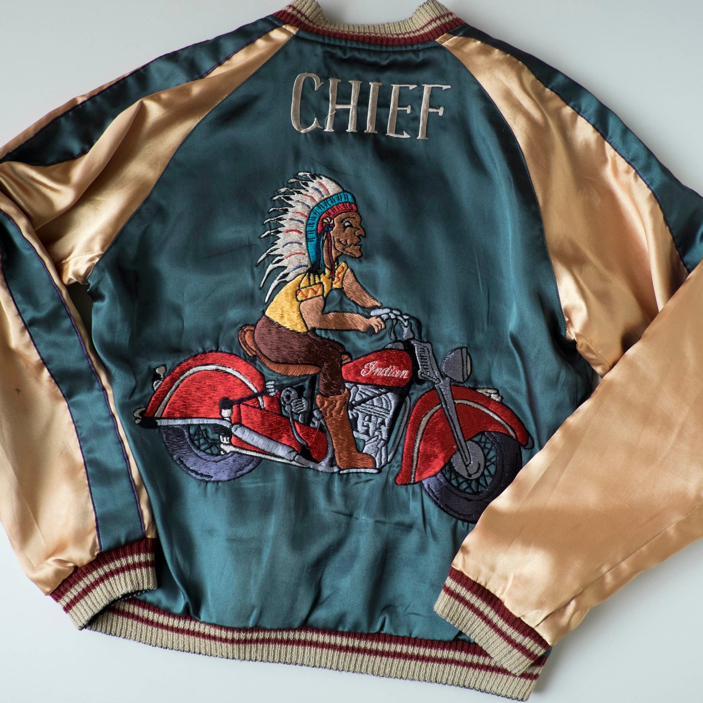 Vintage 2007 Tailor Toyo TT11381 Maiko Chief Reversible Sukajan Japanese Souvenir Jacket Motorcycle Tiger Dragon