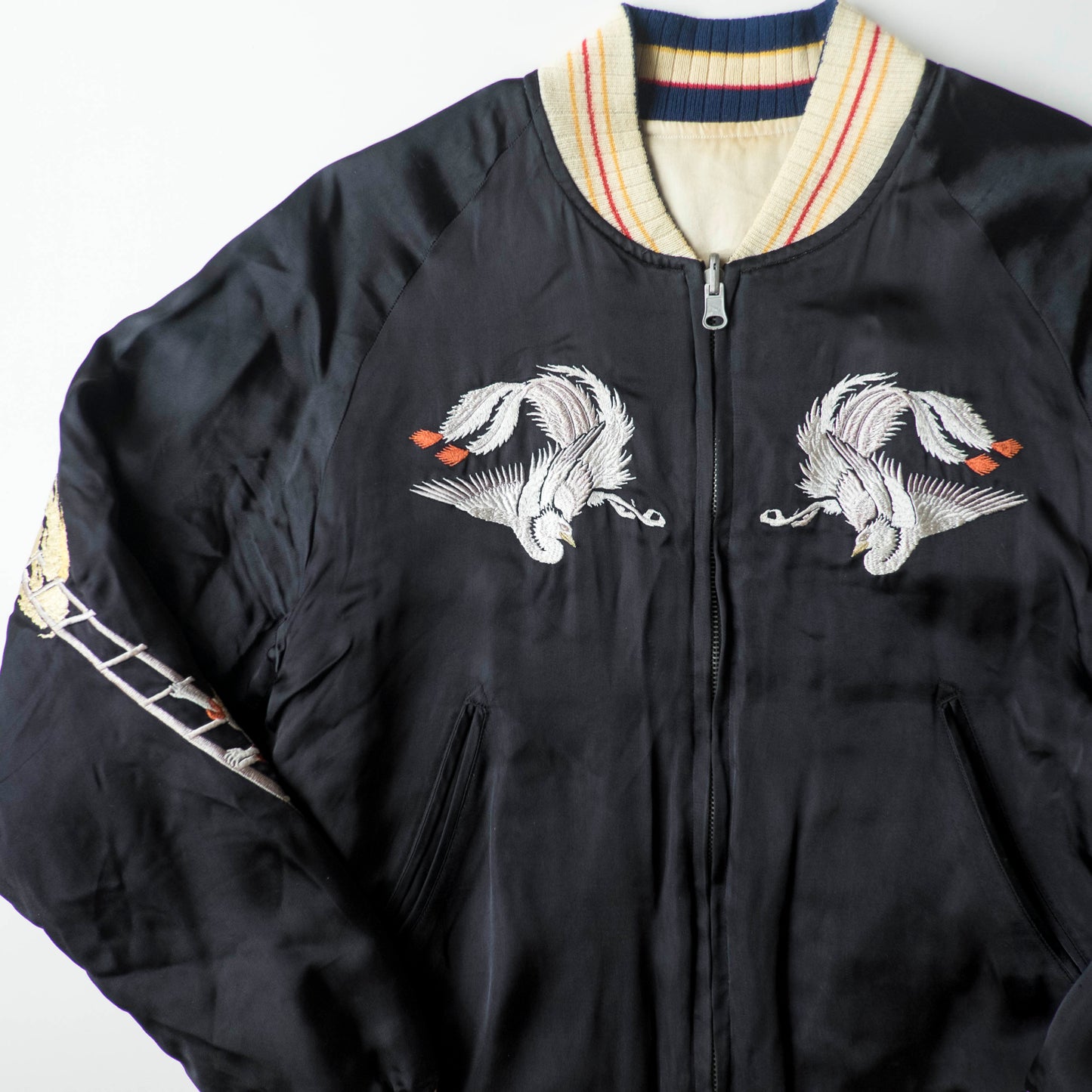 PHERROW’S Vintage Reversible Sukajan Jacket S Tokyo Matsuri Mikoshi Crane Embroidered Japanese Souvenir Bomber