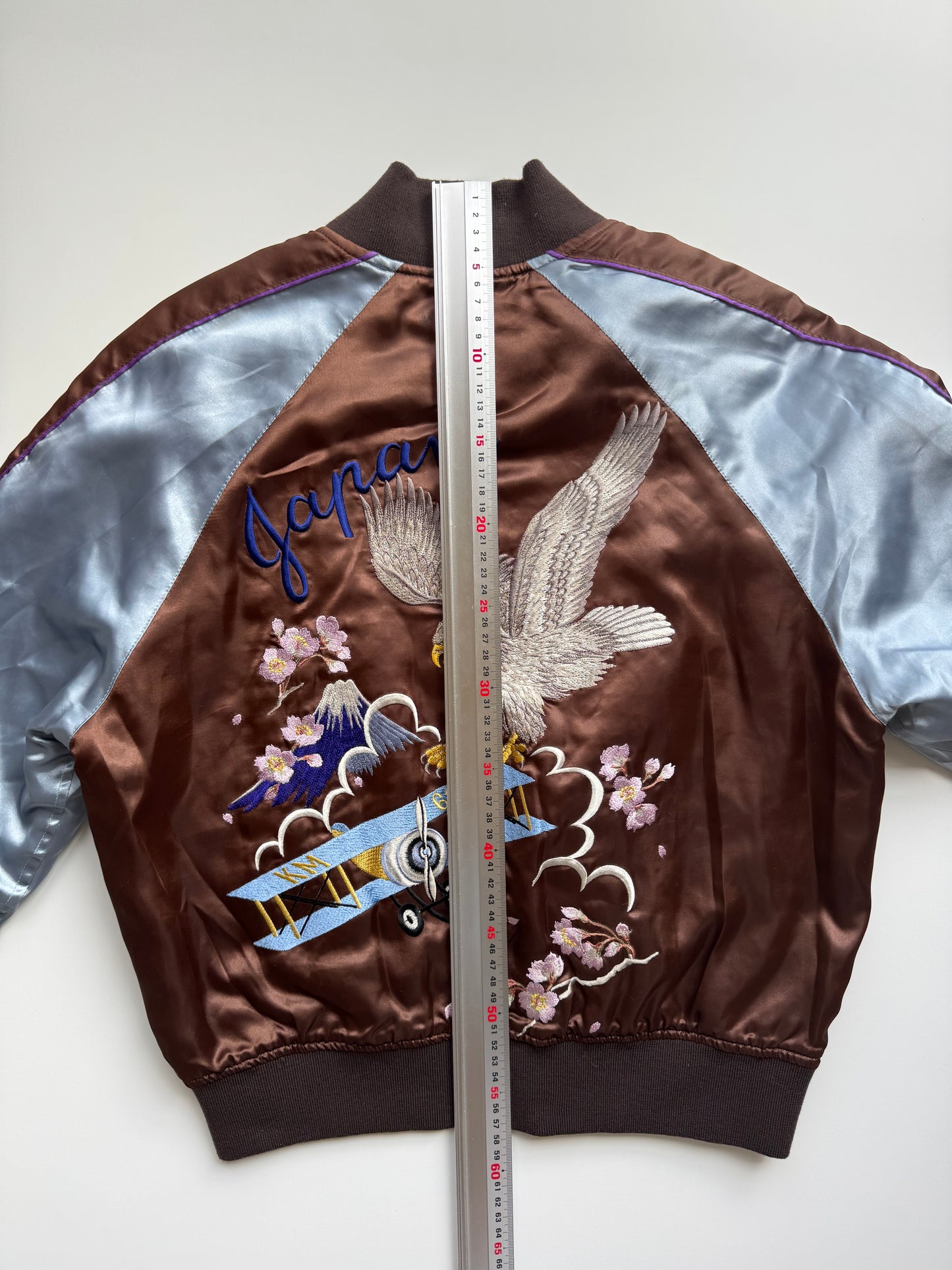 Rare Keita Maruyama Tokyo Paris Sukajan Size S Eagle Biplane Mt Fuji Sakura Embroidered Japanese Souvenir Jacket